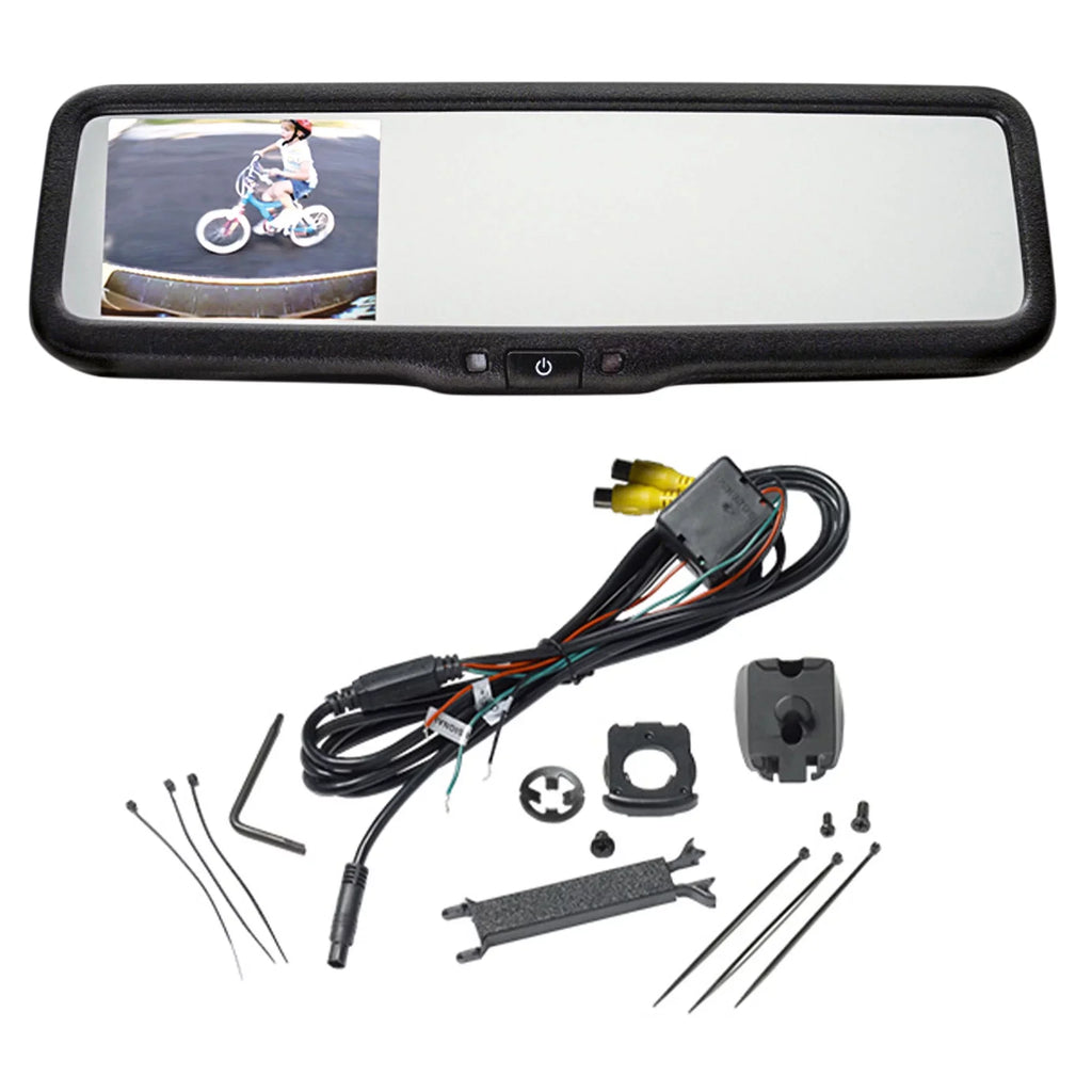camera Rearview Mirror Replacement Universal and 3.5-inch Monitor w/ back screen up OEM-Style