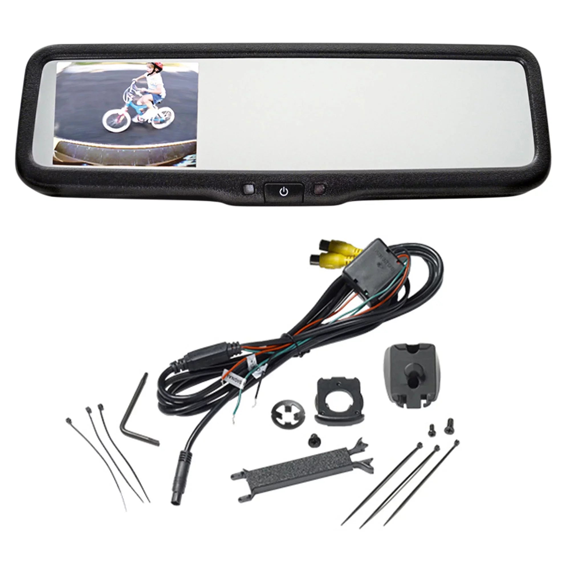 camera Rearview Mirror Replacement Universal and 3.5-inch Monitor w/ back screen up OEM-Style