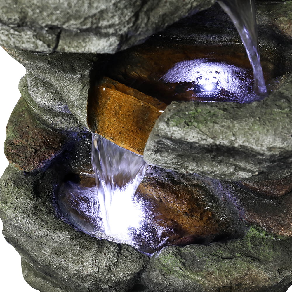 Led with 32.6inches Kmowoo Fountain Rock Lights Water