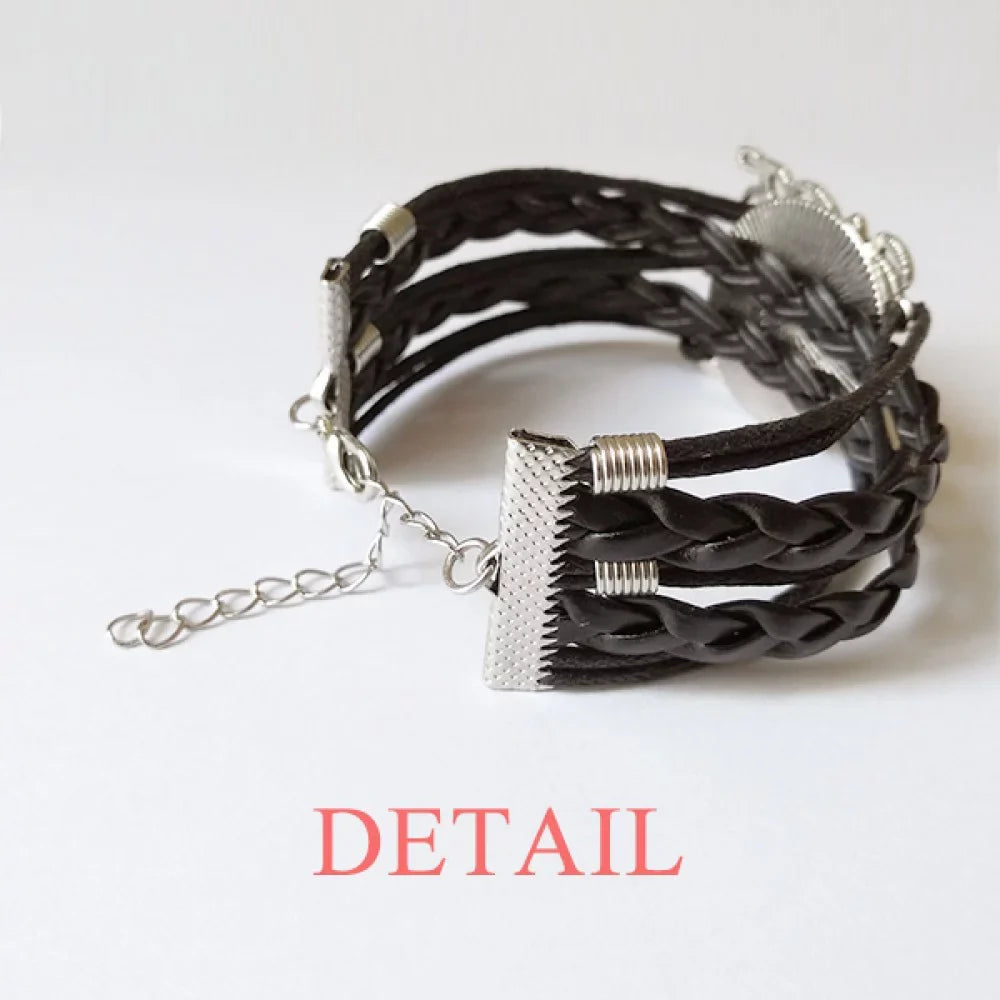 Bracelet Leather Double Set Seriously Hard Worked Hand Designer Wristband Rope Paint Strap