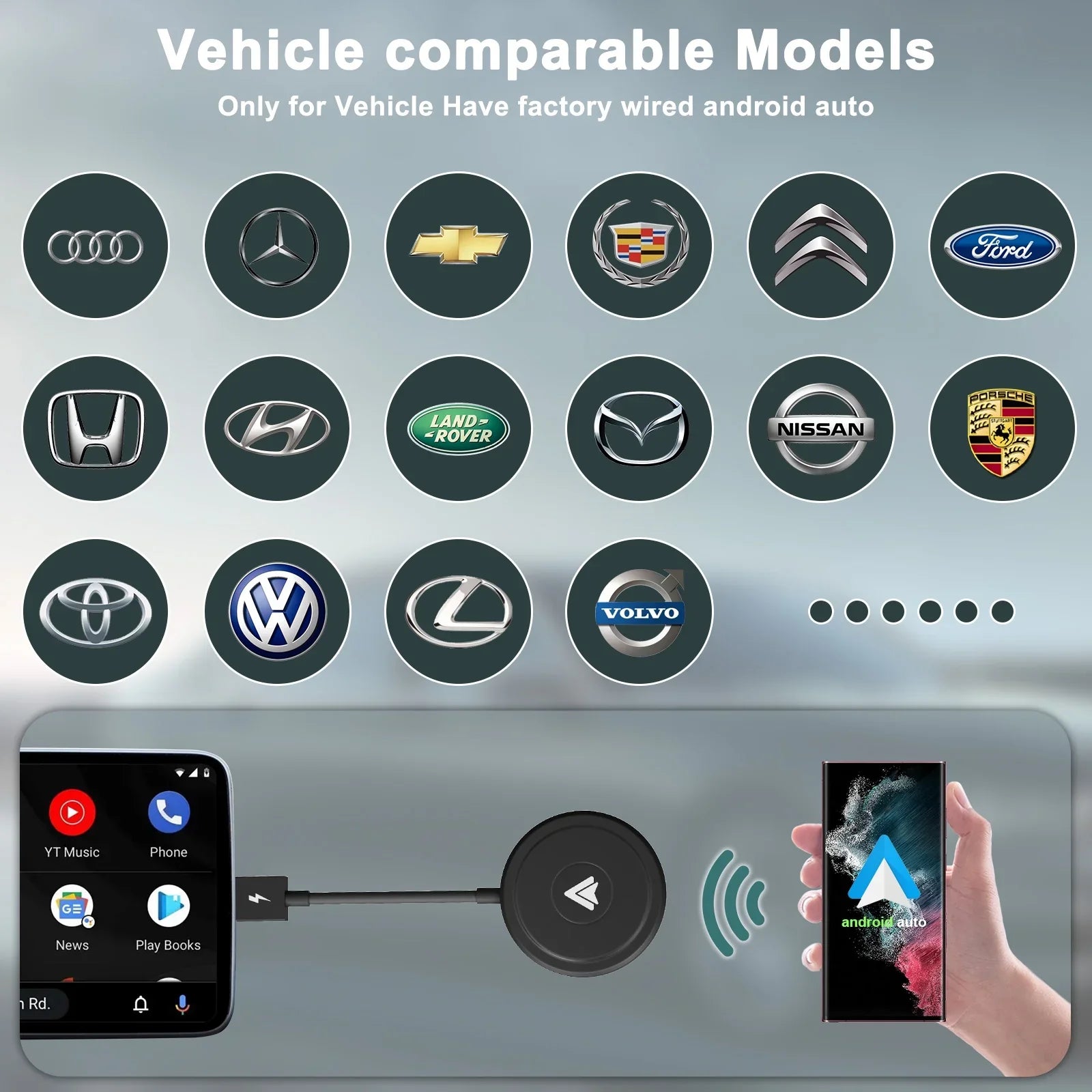 For Converts Cars Adapter Dongle Auto Auto Wireless to Android Wireless Phones
