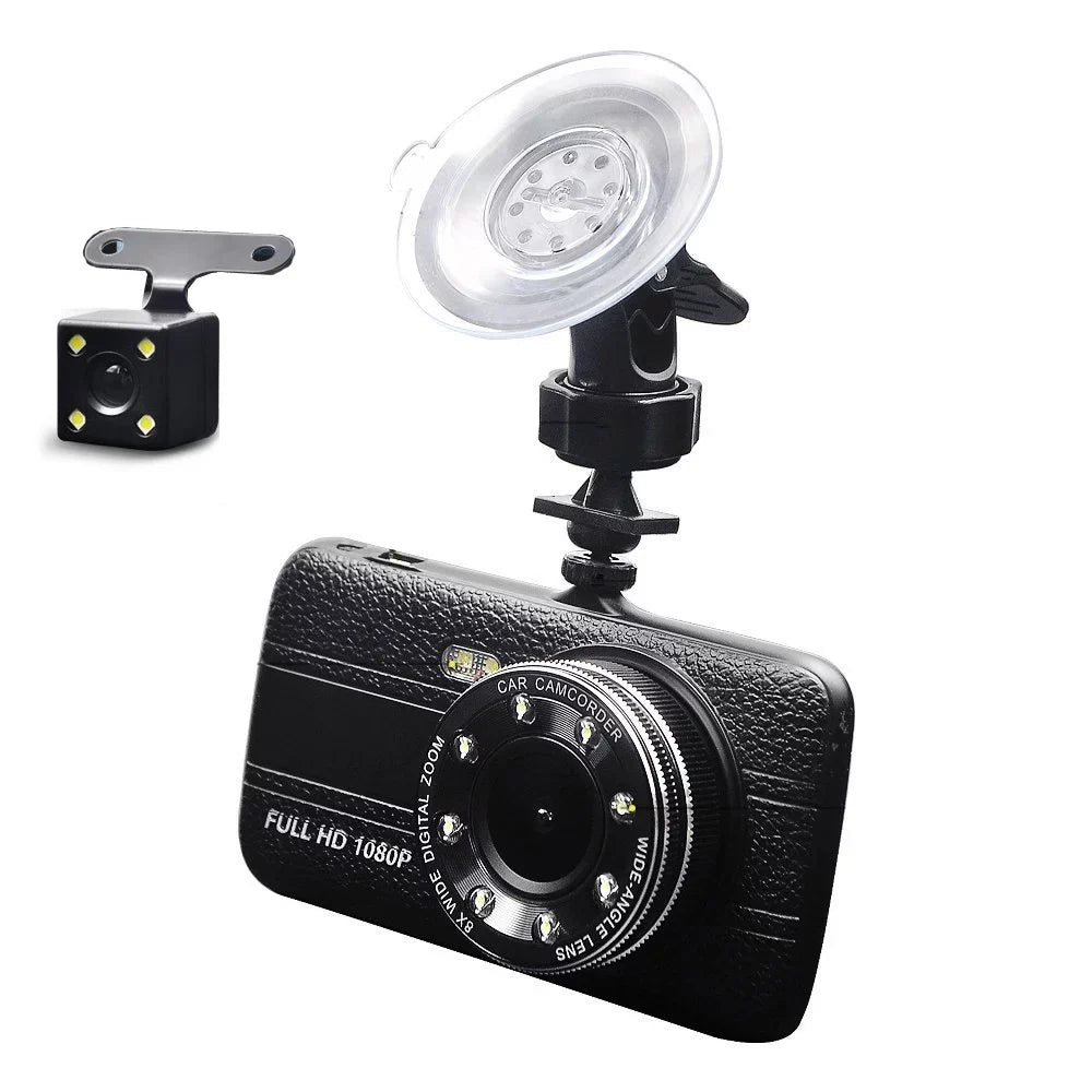 4 LCD Dash Black Box Vehicle Camera axGear Driving Dual Recorder Monitor DVR Cam Inch