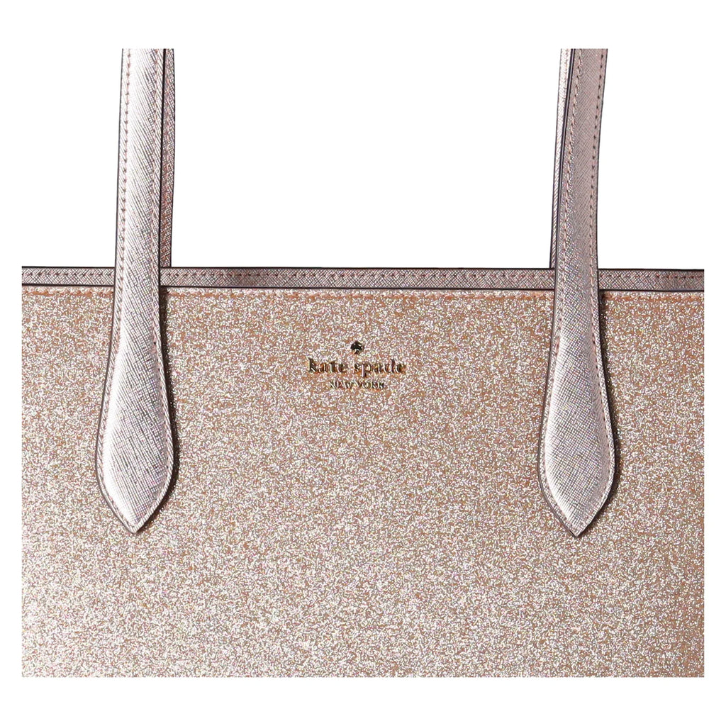 Glimmer Holiday Kate + Wallet Bag Shoulder Zip Large Spade Top Tote Gold Glitter