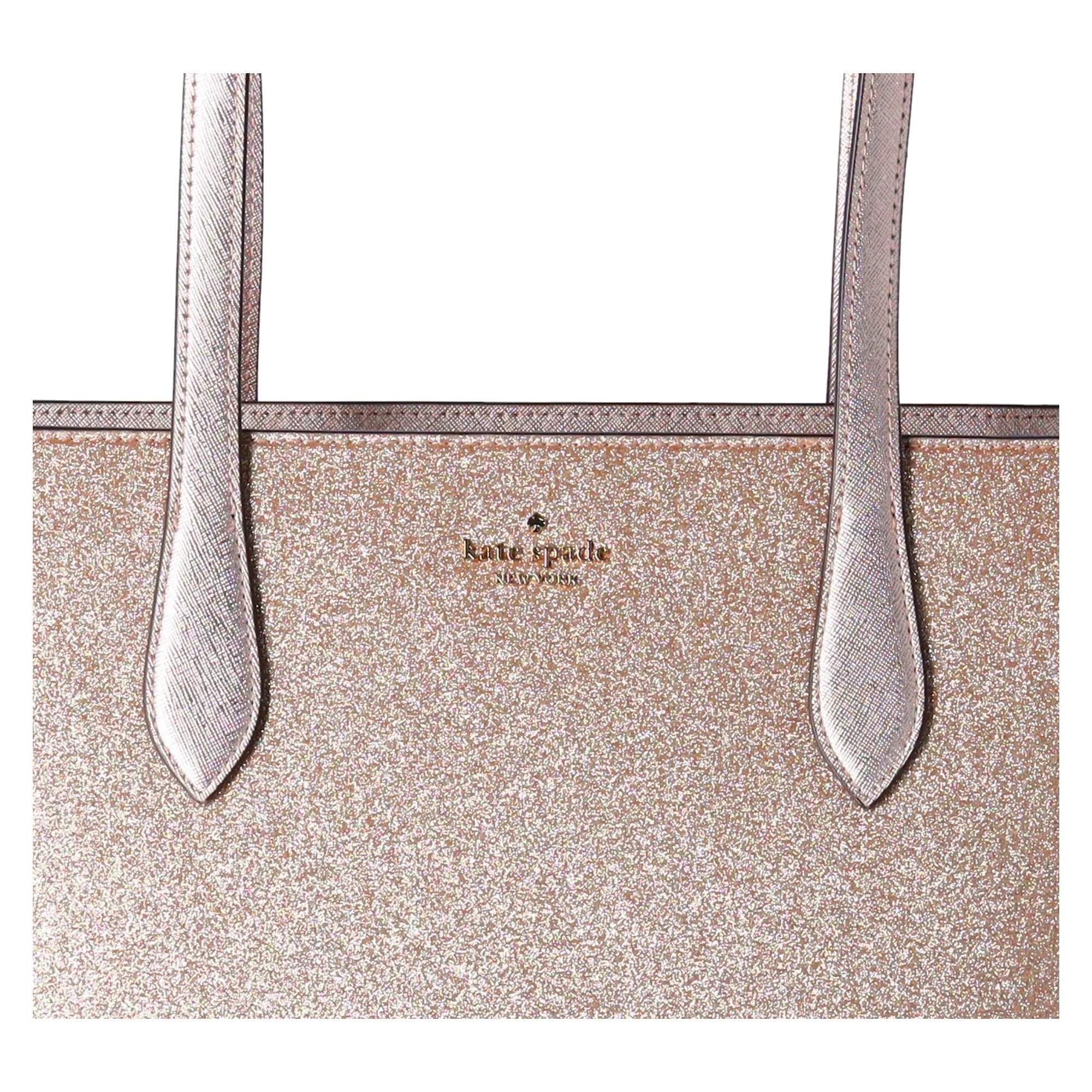 Glimmer Holiday Kate + Wallet Bag Shoulder Zip Large Spade Top Tote Gold Glitter