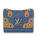 Twist Pre-Owned Unisex MM Epi Vuitton Louis Crossbody Studded (Good) Leather Bag Blue Authenticated