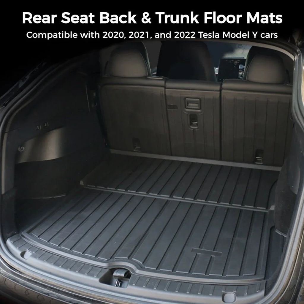 with Trunk Floor Trunk Y, Non-slip Waterproof Seat Tesla Mat, 2021 Liner Compatible Mats, Mats Back Model Floor Car and 3 2022 Weather 2020 Trunk Car Rear All
