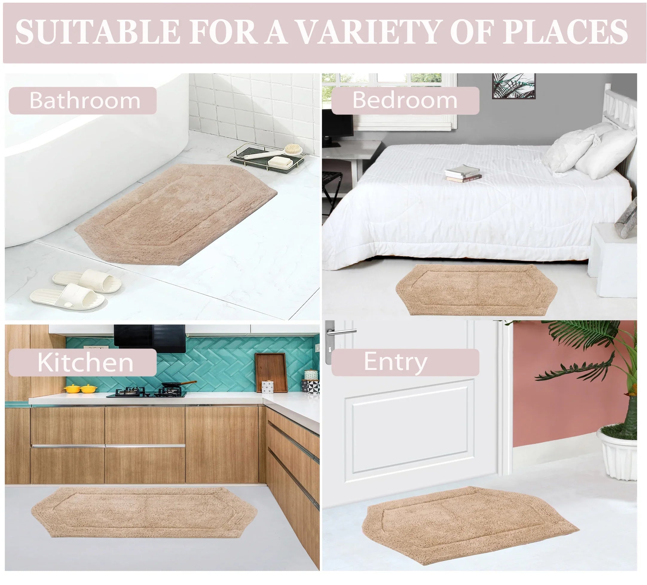 Collection for Dry, Bathroom Bath Rug 34" Carpet, x Machine Weavers Soft Rectangle, Rugs, Waterford Bath Home 21" Wash Extra Bath Cotton Absorbent Linen Tufted Bath Non-Slip and 100% Rug, Floor, Mats
