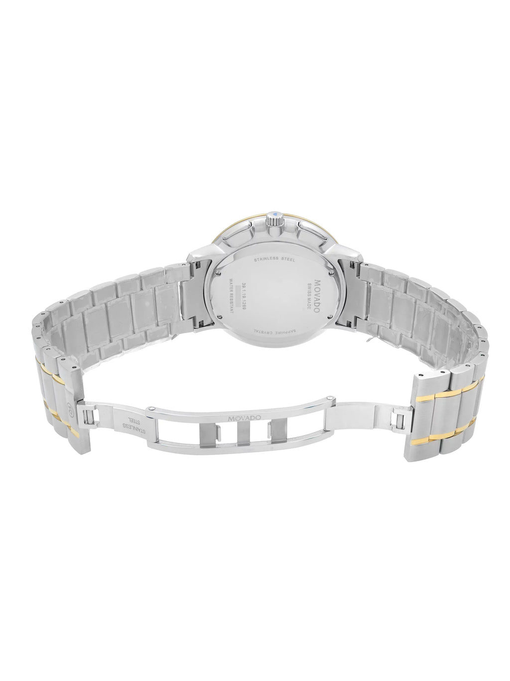 Classic 42mm Thin Watch Two-Tone Dial Movado 0606887 Silver Steel Quartz Mens