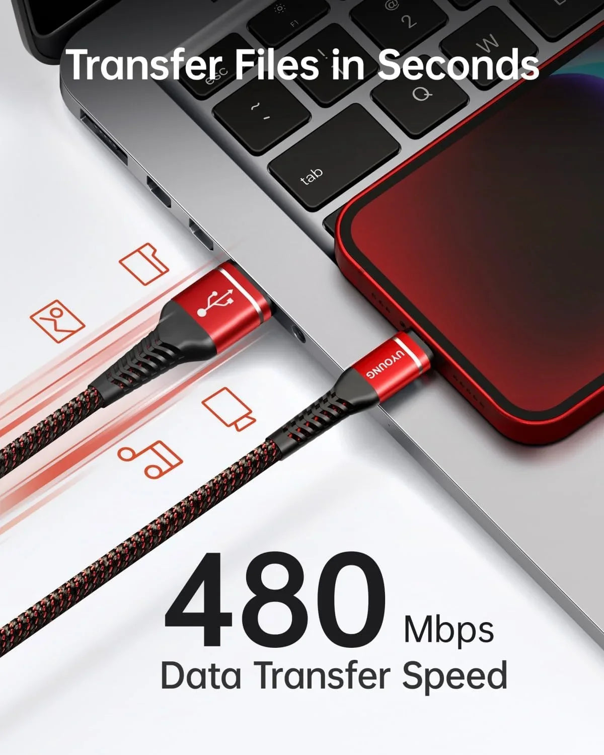 Pro/Mini/Air(Red) iPad Fast Unbreakable USB Nylon Braided Charger 3Pack ft Cord Max/8/7/6/5S/SE, Foot 10 Cord iPhone Long 10 Charging 11/X/XS/XR/XS iPhone iPhone Red with Compatible Charger