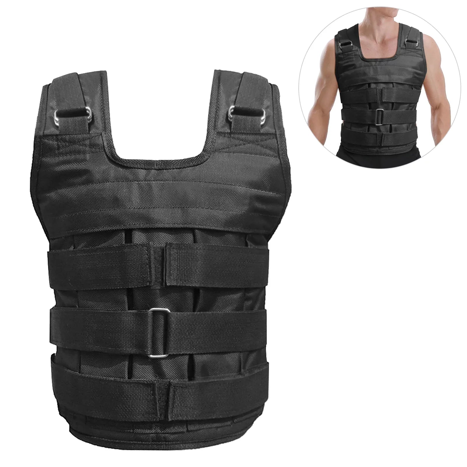 Training 50kg Weighted , Vest Capacity Strength for Max Load Walmeck Adjustable