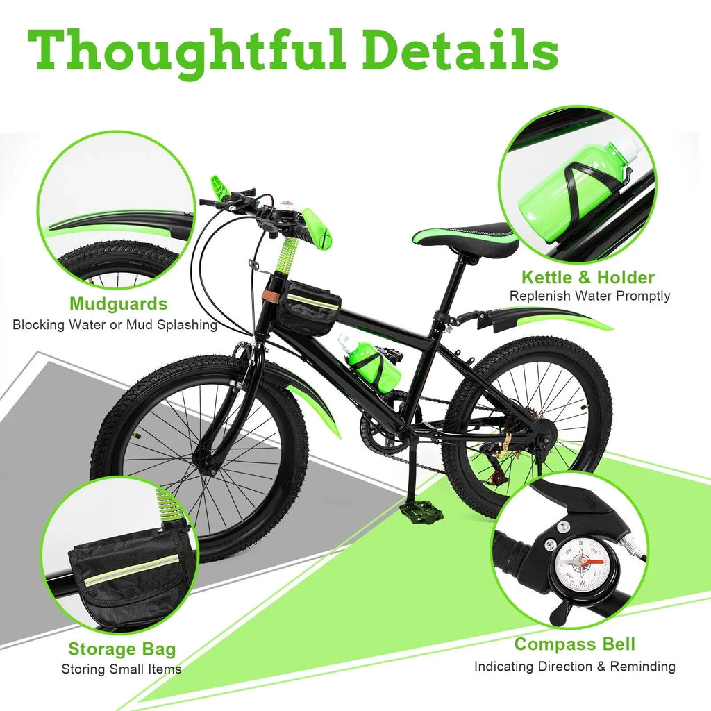 Steel Disc High Double Bike 7 Brake 20in Child Bicycle Speed Carbon Bike Kids w/