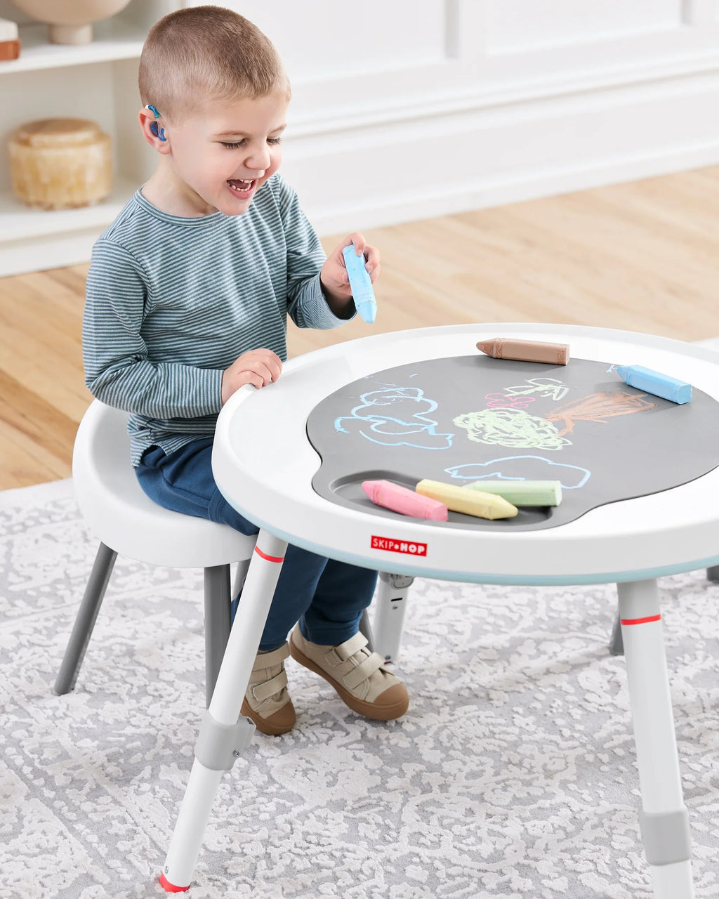Baby Lining Skip 4mo+, with Play Grow-with-Me Hop Cloud Activity Interactive Center Silver Center: 3-Stage Functionality,