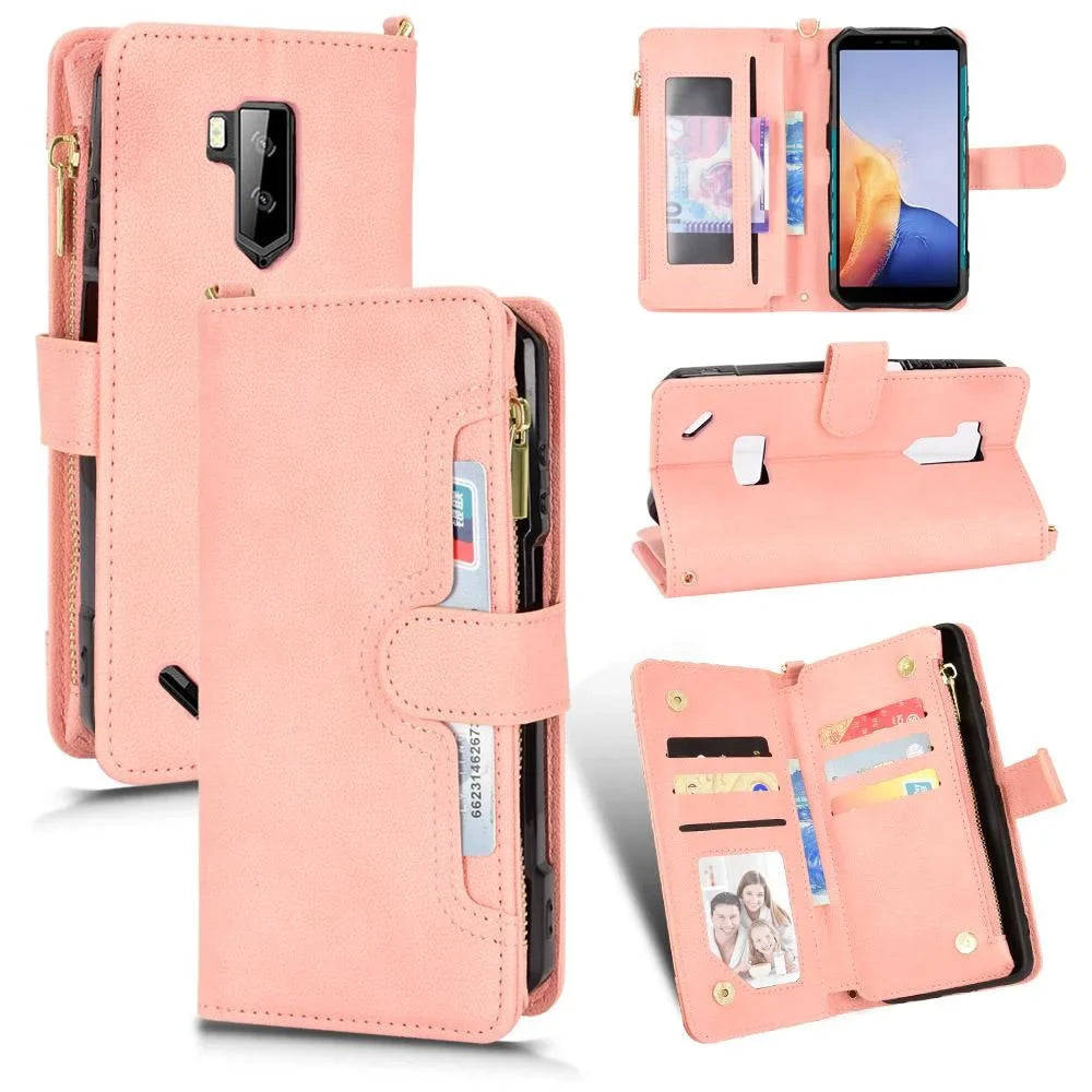 Holder Card Wallet Leather Leather Zipper X9 Flip Magnetic for Ulefone Armor Cover PU Case
