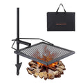Fire Open Grate Steel BENTISM Adjustable 16" x Swivel Heavy Duty Grill Campfire 16" Cooking