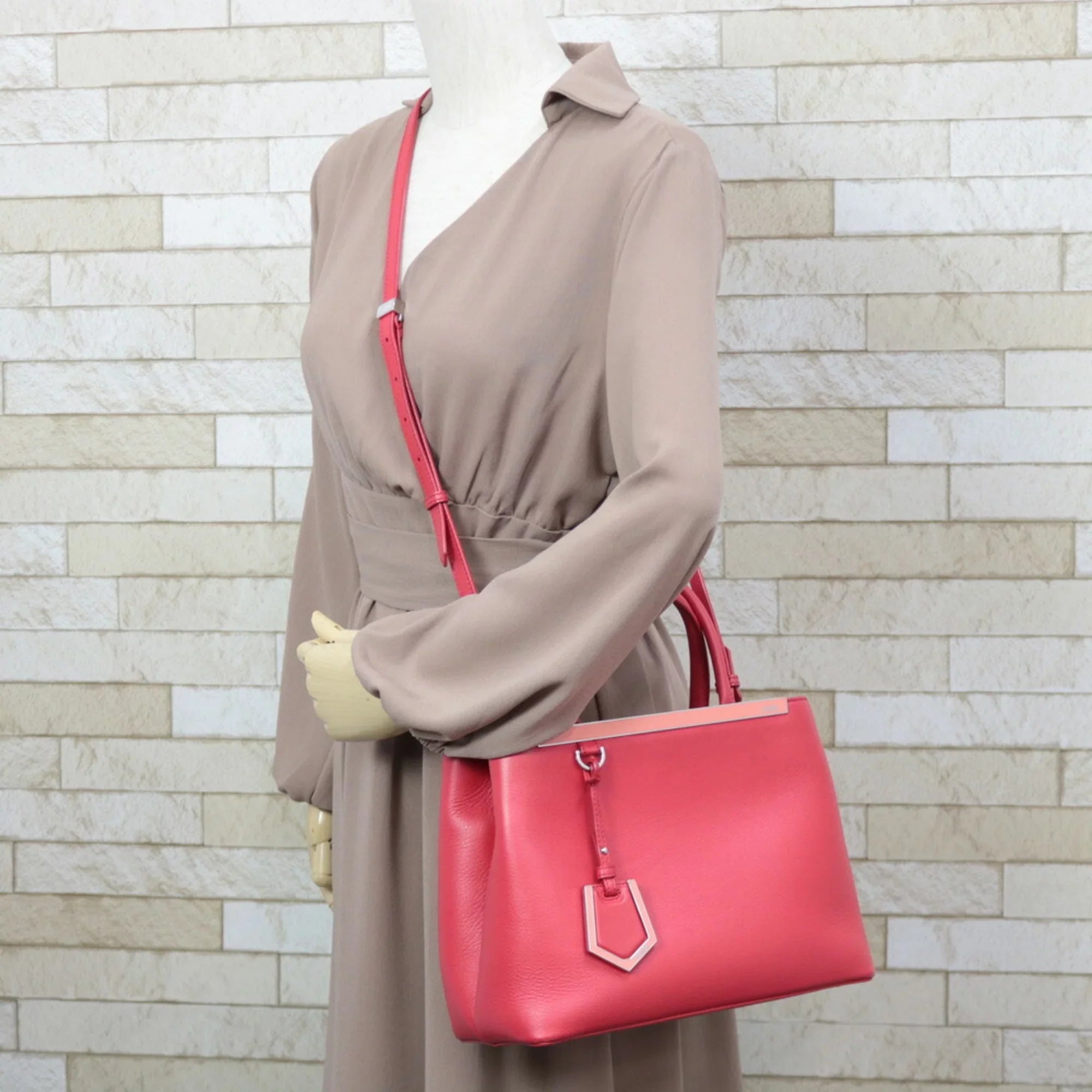 Bag Handbag Pre-Owned Red Toujour (Fair) FENDI Ladies Shoulder