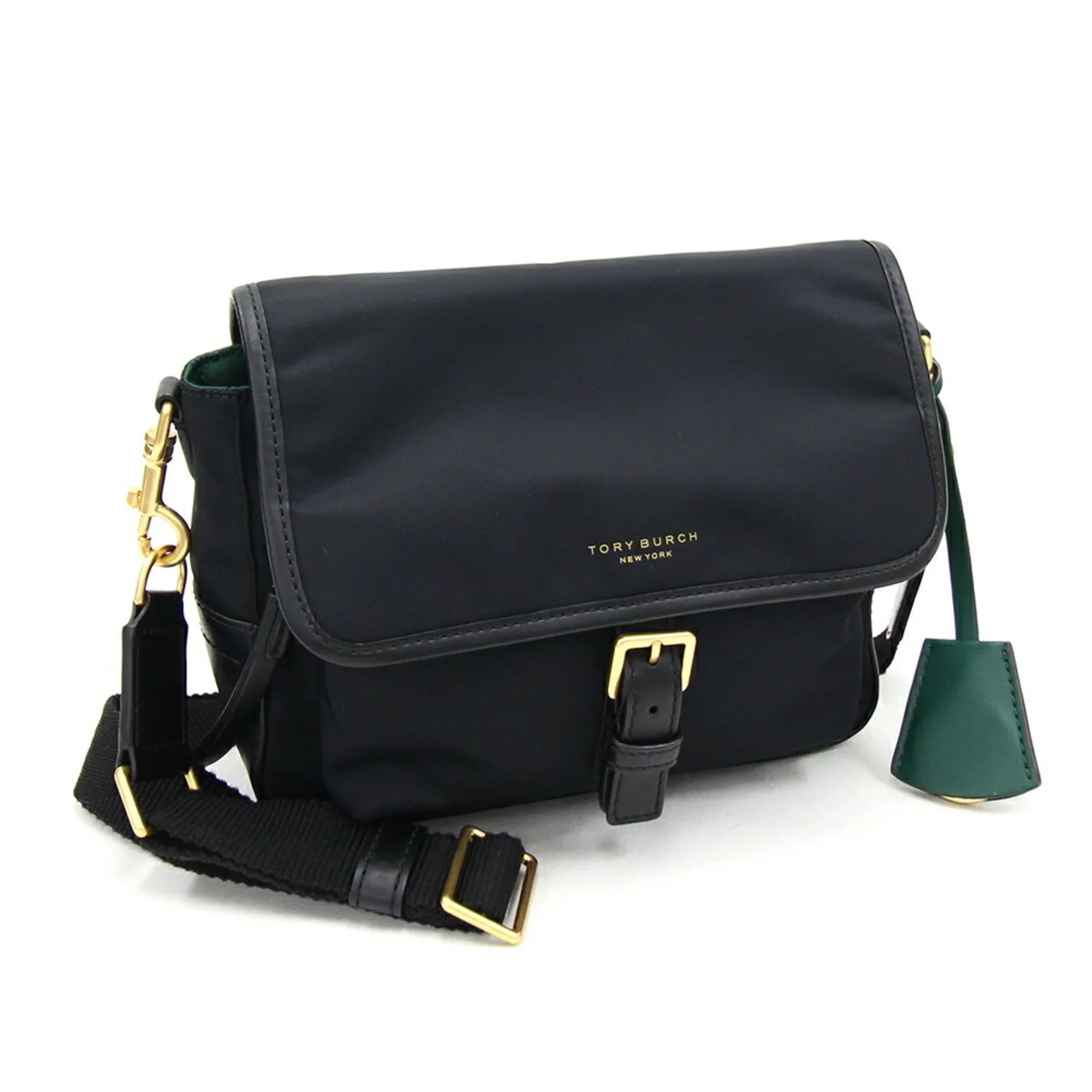 Pre-Owned Tory bag 58044 (Good) Burch shoulder nylon Perry ladies black TORY leather BURCH green