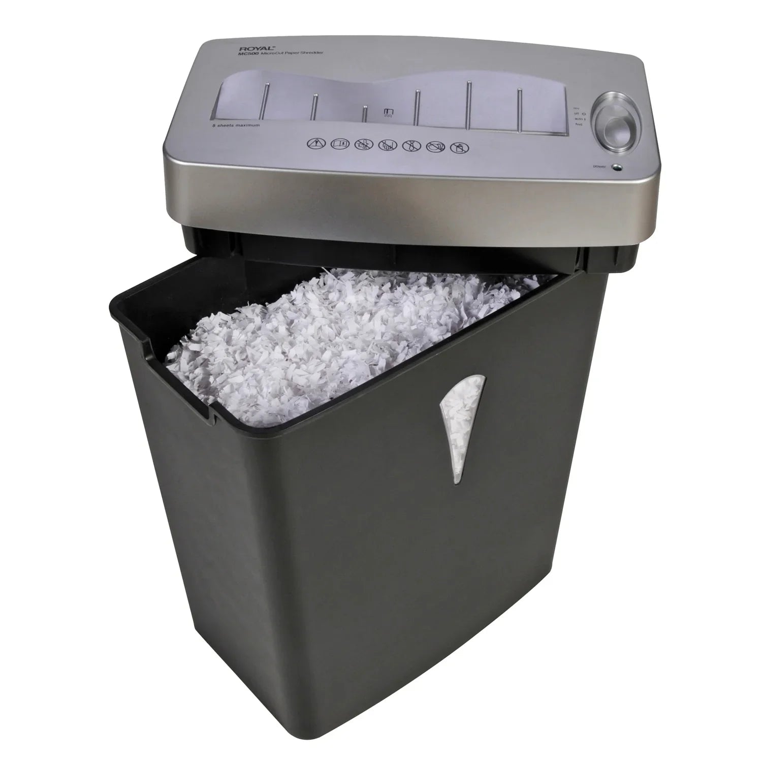 Silver 0.157" gal for Credit - Card 0.394" 4 Capacity 5 Shredder Cut Shred Paper - shredding Per - Wastebin x MC500 Micro Paper, Black, - Pass - - Size Royal