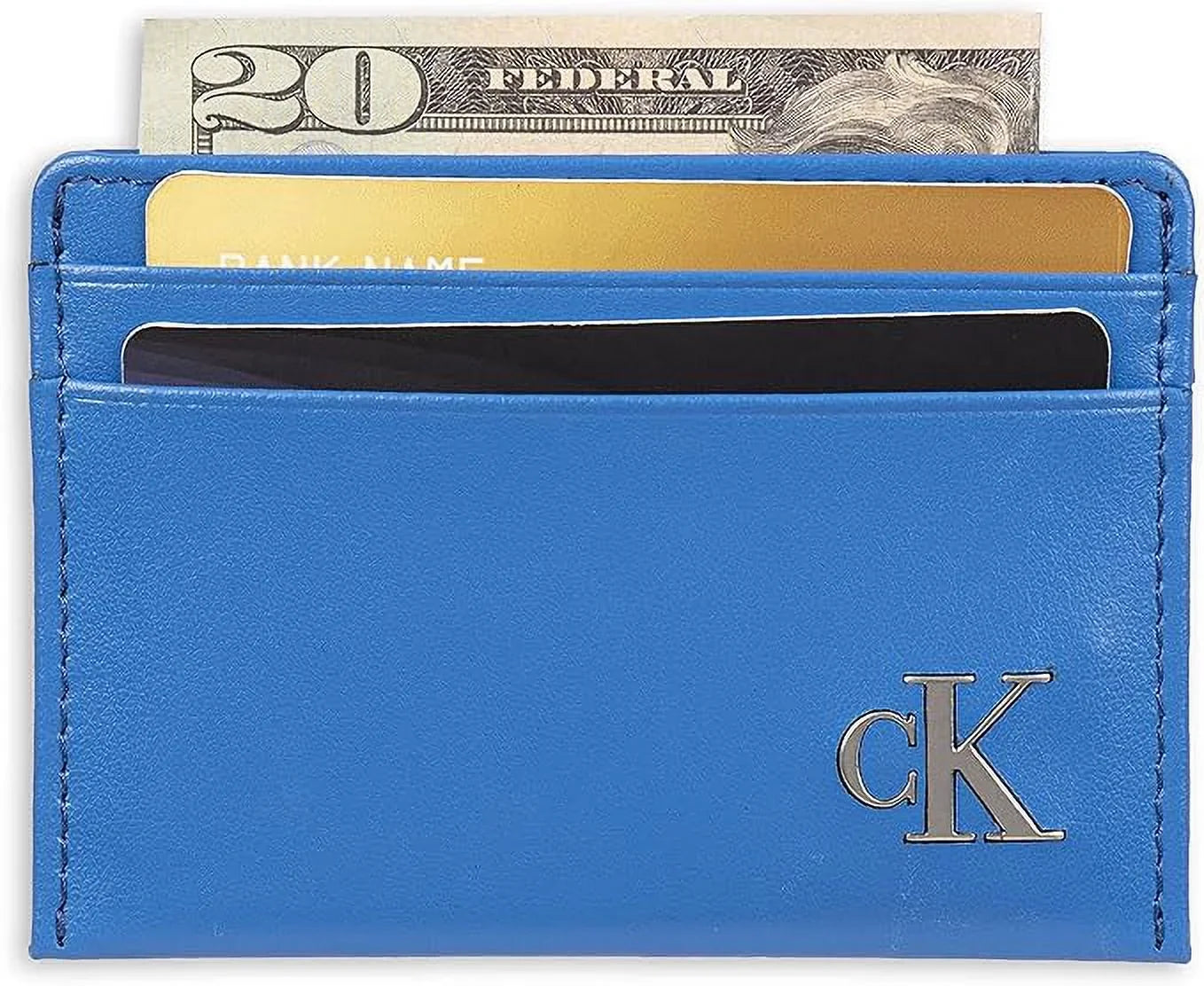 Men's Monogrammed Klein Logo Calvin Card Open-Blue Case