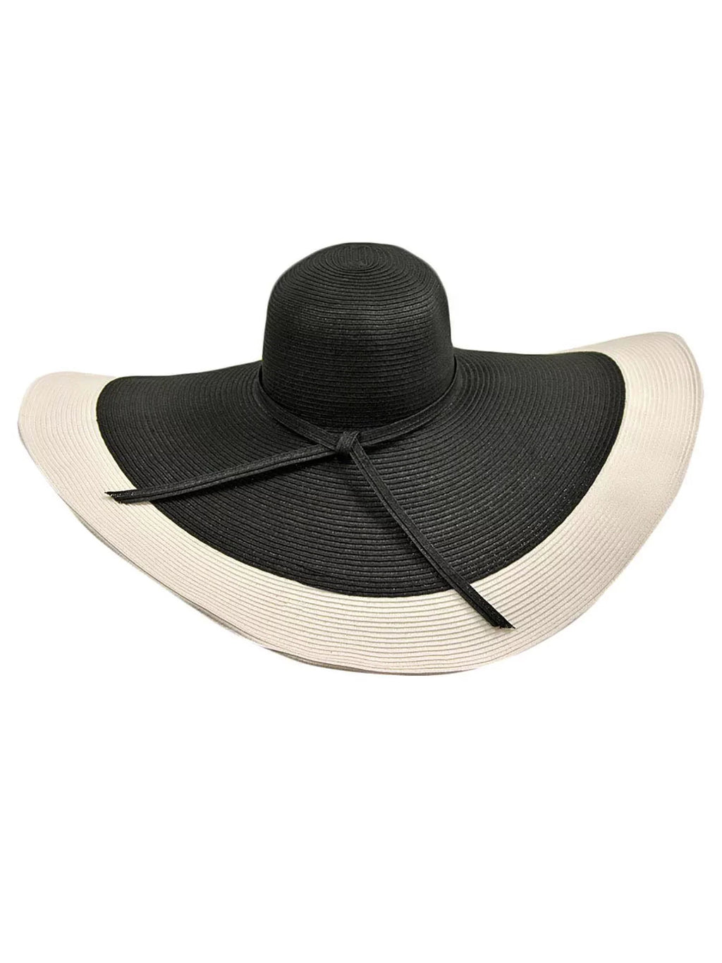 Brim Floppy & Black Hat Wide White With
