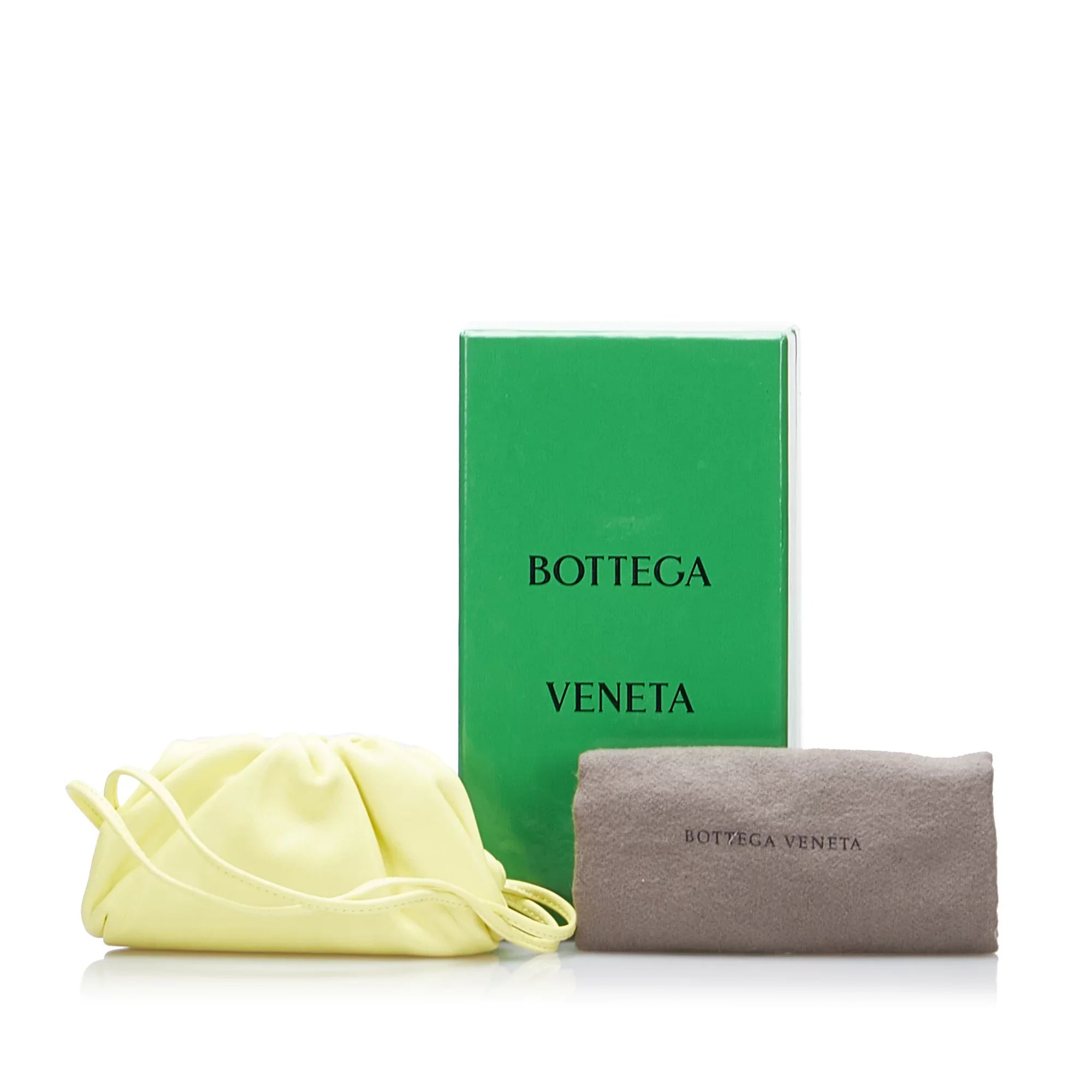 Pre-Owned The Pouch Bottega (Good) Yellow Bag Leather Crossbody Calf Authenticated Unisex Veneta