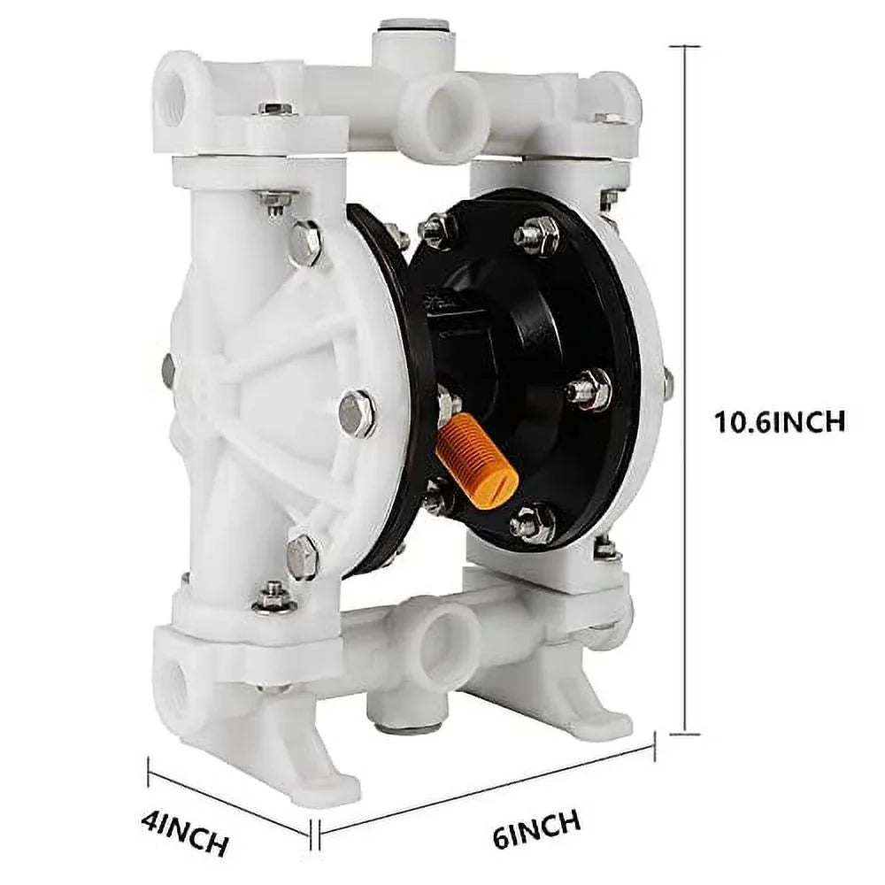 Outlet inch Nitrile Waste for Use by Rubber 12 Pneumatic GYZJ Double GPM Max Oil Chemical Industrial Cast Air Diaphragm Iron Transfer Operated Dual 115 PSI QBK-15 Dissepiment Pump 1/2 PTFE