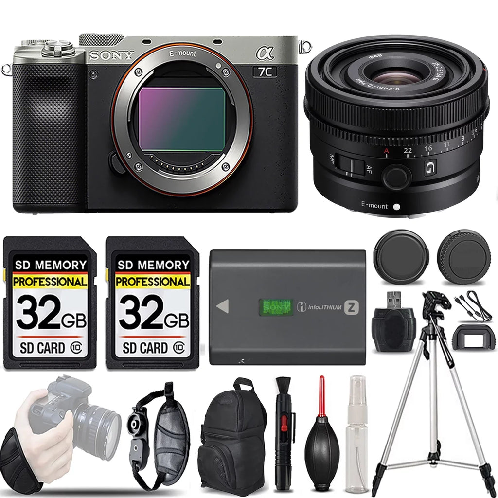 Sony +24mm Lens -LOADED KIT (Silver) G Camera a7C f/2.8