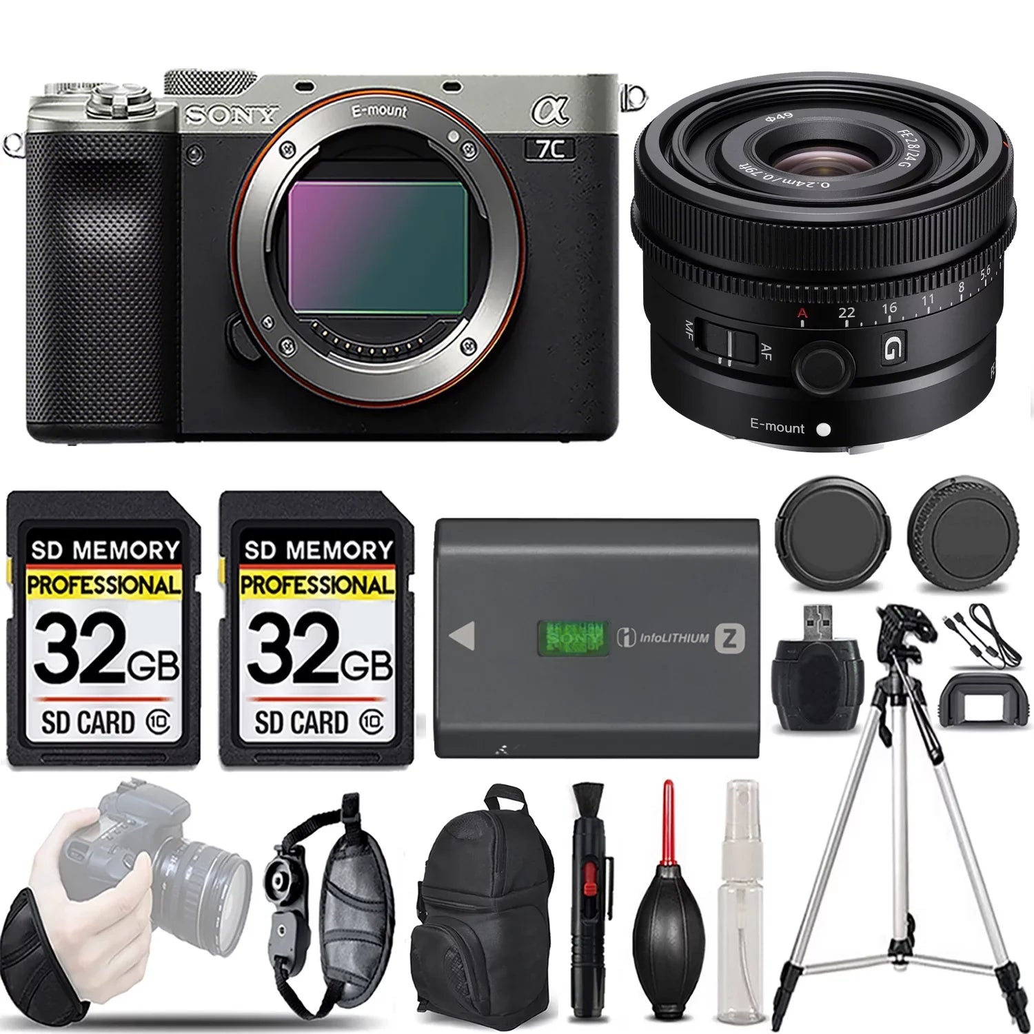 Sony +24mm Lens -LOADED KIT (Silver) G Camera a7C f/2.8