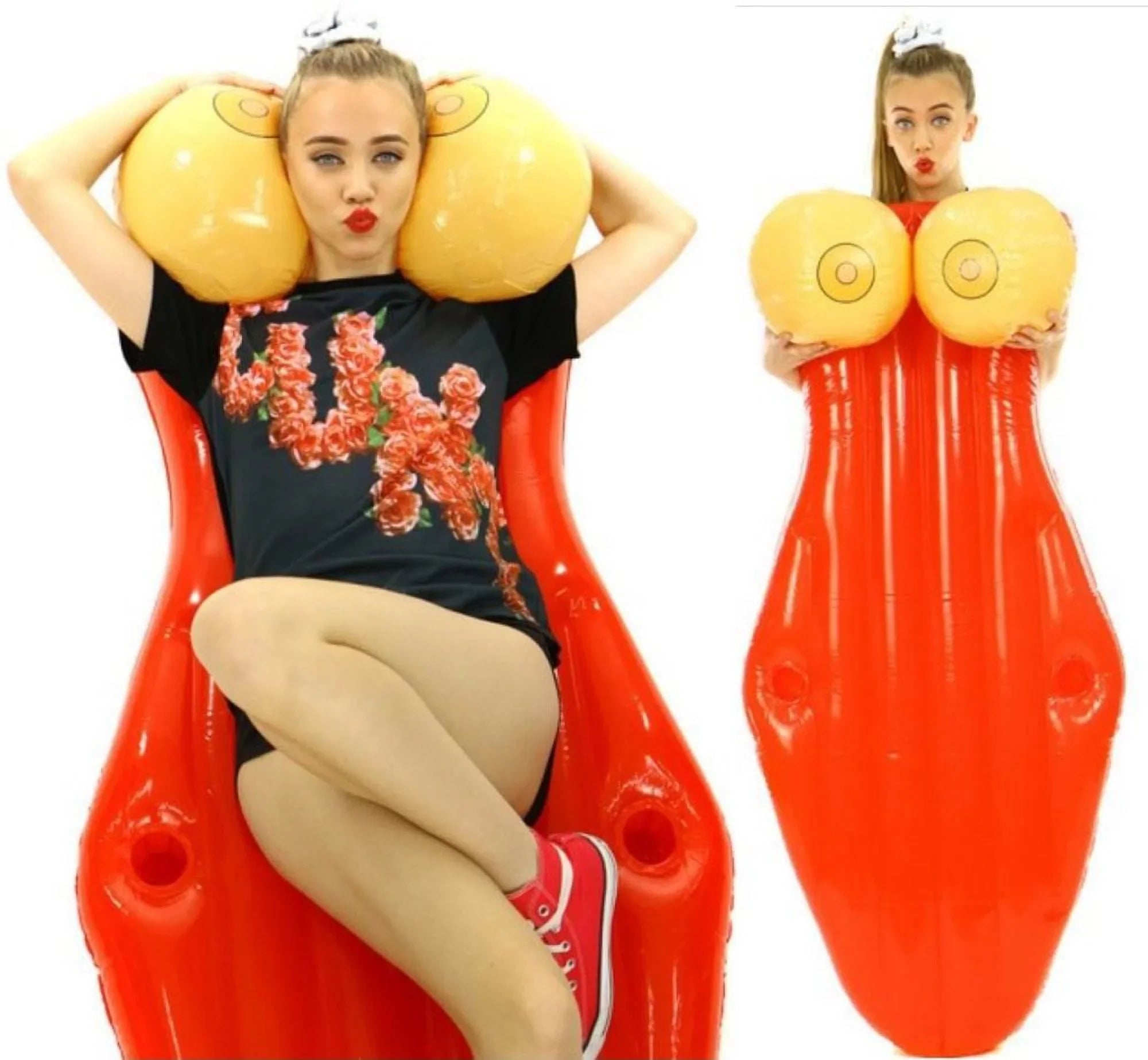 BACHELORETTE POOL FLOAT 4.5FT BIG HOLDERS MOUTH GIANT BACHELOR PARTY BOOBIES CUP