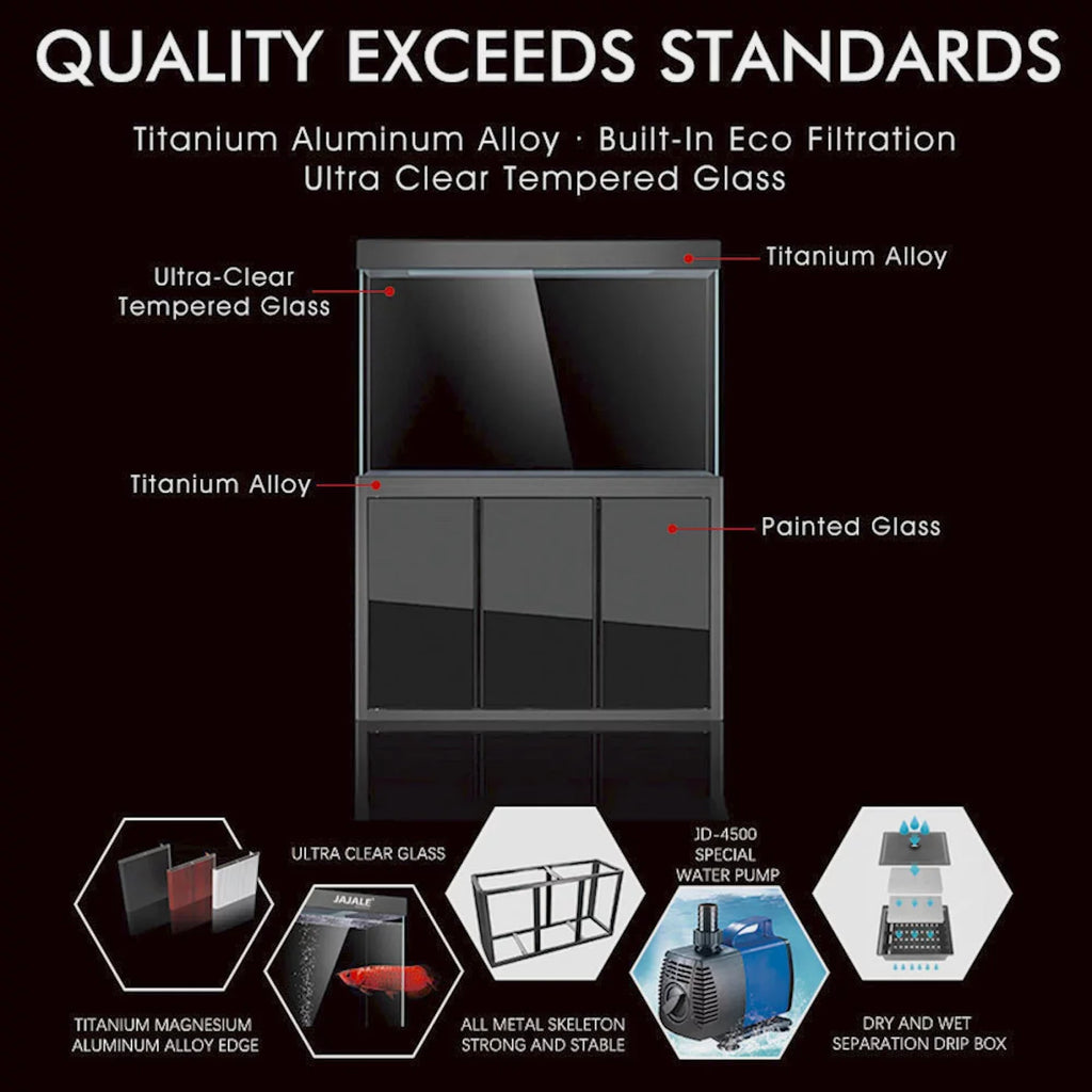 Tempered Aqua All-in-one Aquarium Black Gallon Dream 135 Glass