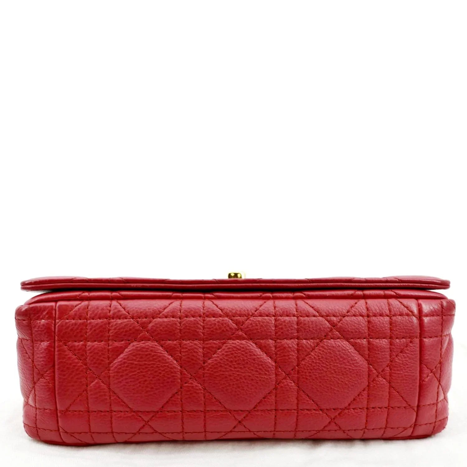 Bag DIOR Leather Cannage Caro Calfskin CHRISTIAN Pre-owned Shoulder Red