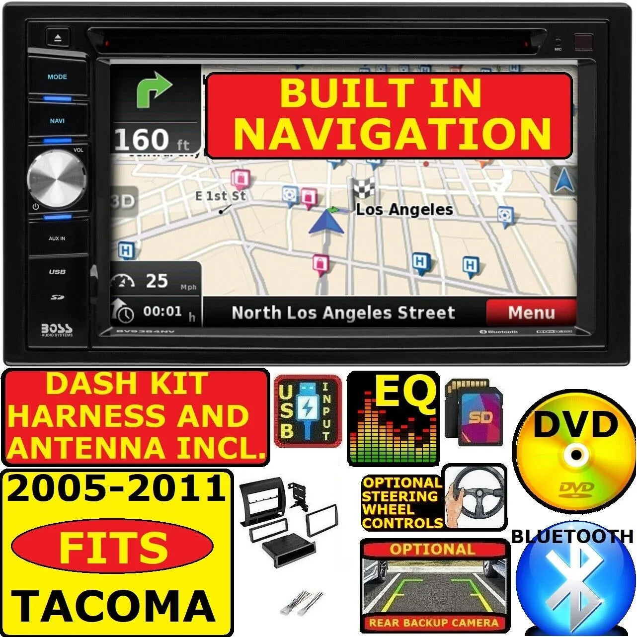 ANDROID BLUETOOTH USB NAVIGATION RADIO FOR CARPLAY CAR CD/DVD TACOMA STEREO AUTO APPLE 05-11