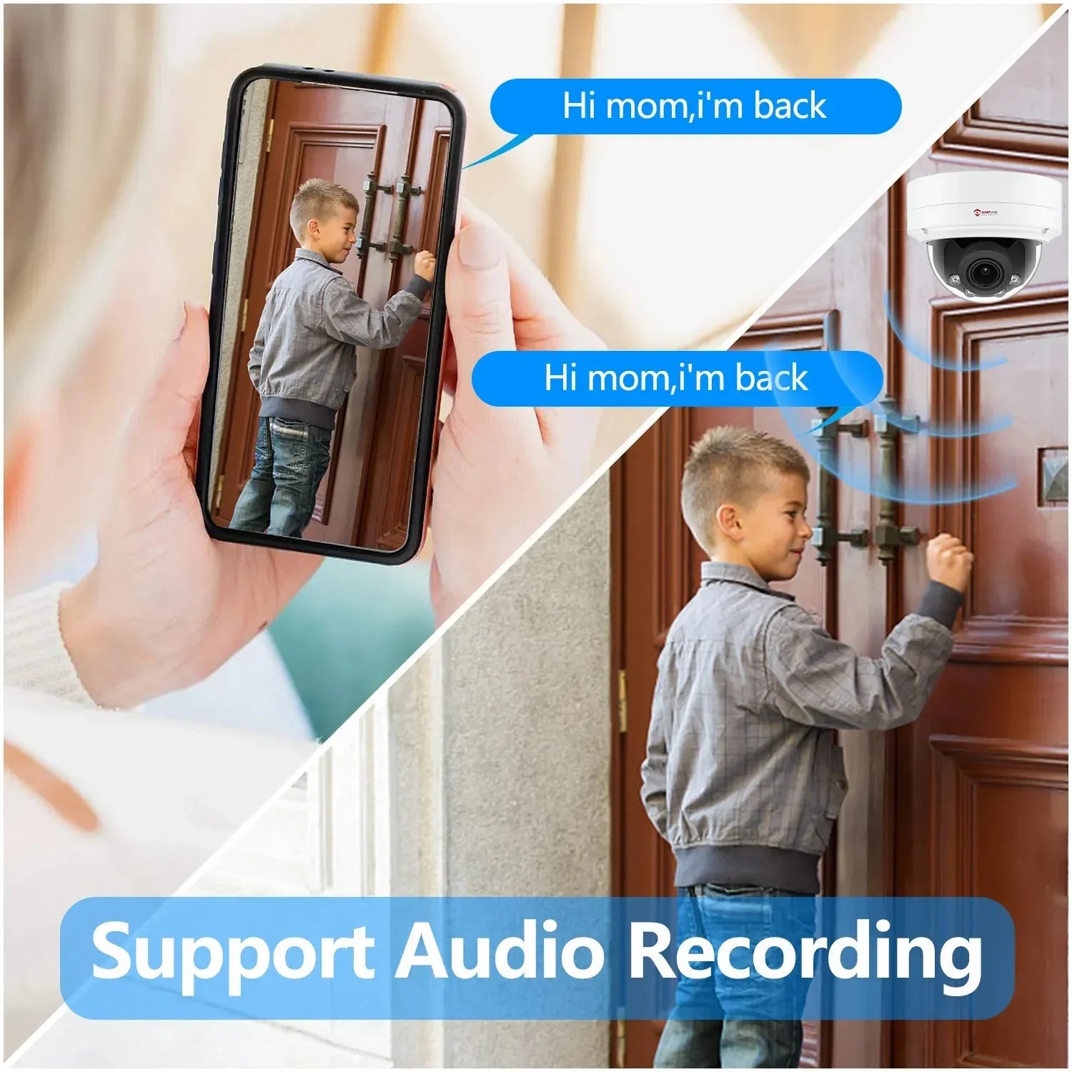 Detection Camera ANPVIZ Support in IP66 Human IP Camera Distance 8MP Mic Built 4X IR 30m H.265 Zoom Vehicle