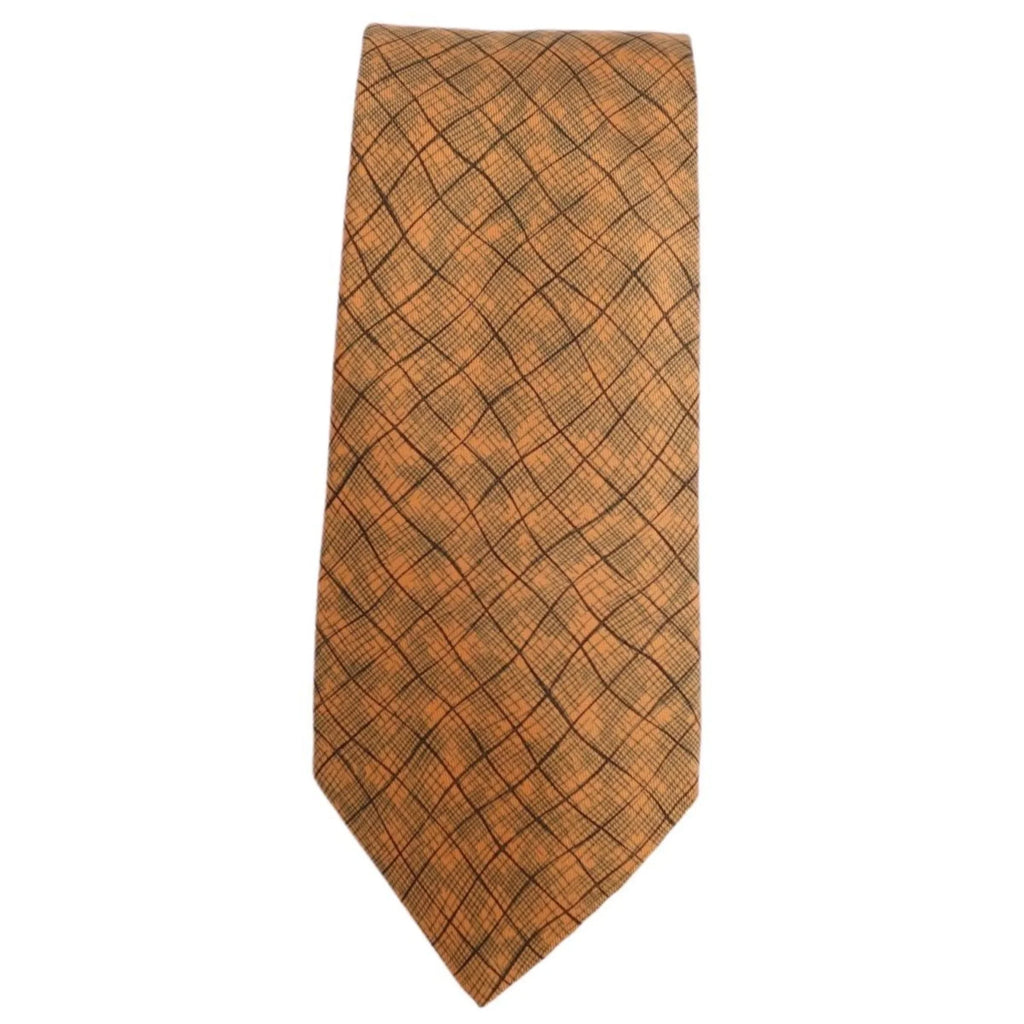 twill men's (Good) 100% HERMES orange Hermes Pre-Owned silk tie