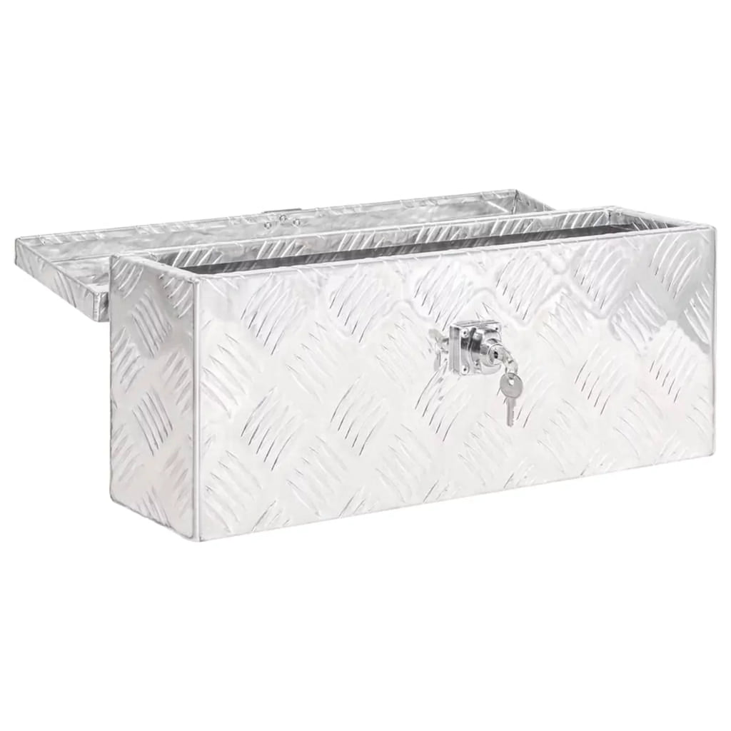 Aluminum Case 5.9 for x Truck Trip Lockable Anself Camping x Storage W Silver x Organizer H) Inches 19.7 Garage, Trailer 8.1 Vehicle, Tool Underbody Box x Toolbox Box (L