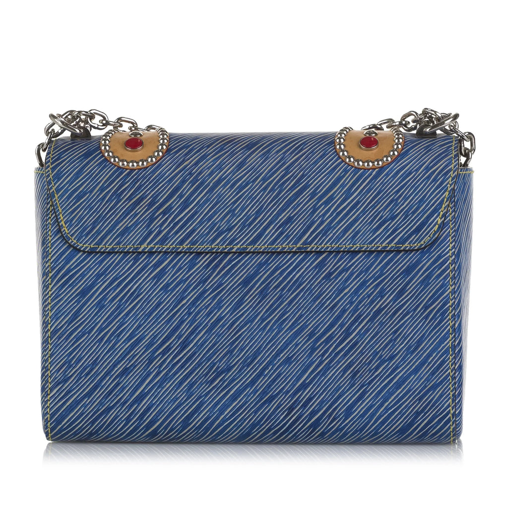 Twist Pre-Owned Unisex MM Epi Vuitton Louis Crossbody Studded (Good) Leather Bag Blue Authenticated