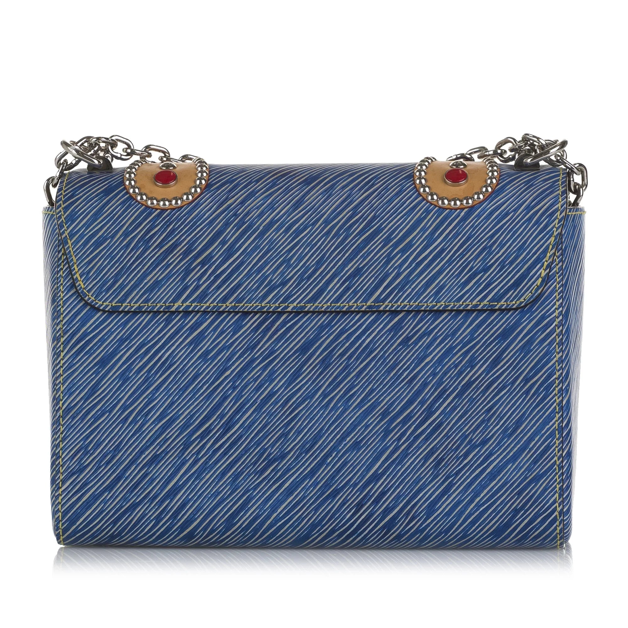 Twist Pre-Owned Unisex MM Epi Vuitton Louis Crossbody Studded (Good) Leather Bag Blue Authenticated