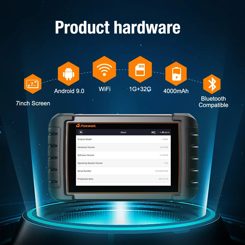 All Diagnostic Automotive ABS Bidirectional Scanner Scan Scanner Tool Car FOXWELL Reader Tool Car NT809 Reset Systems Reset Advanced Scanner Scan Oil 30+ Code Services Auto Bleeding OBD2