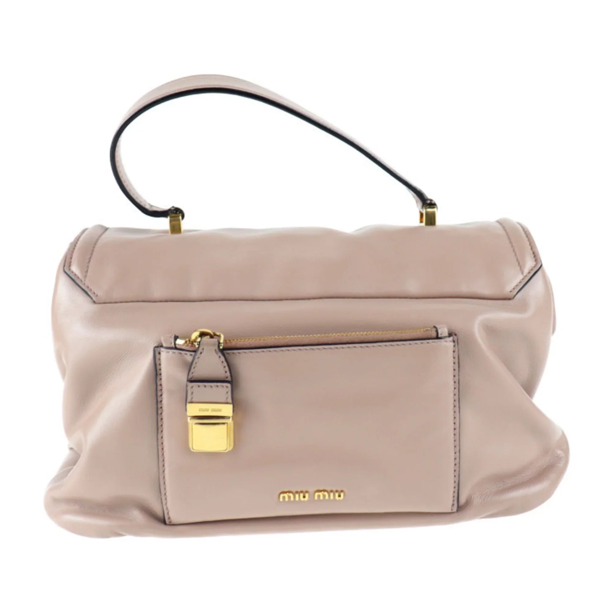 CAMMEO beige (Good) pink handbag Miu Miu RN1079 MIUMIU 2WAY leather Pre-Owned