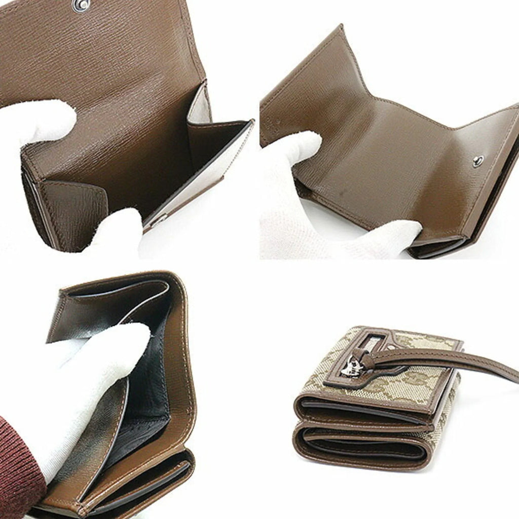 Canvas 681708 Trifold Supreme Beige GG Gucci Project (Like Wallet New) Hacker Leather GUCCI Small The x Ebony Classic Neo Pre-Owned Balenciaga