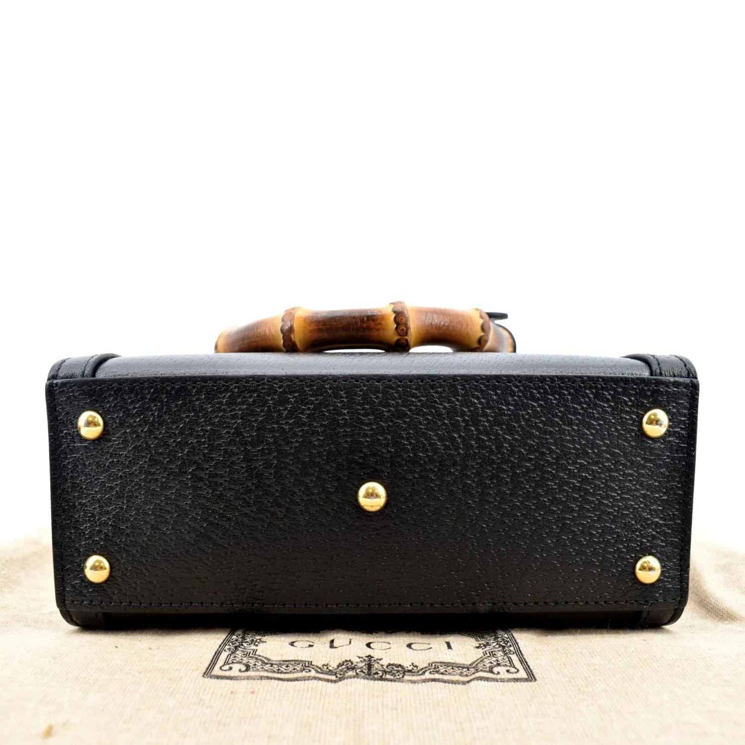 Bamboo Pre-owned GUCCI Bag 702732 Black Mini Leather Tote Diana