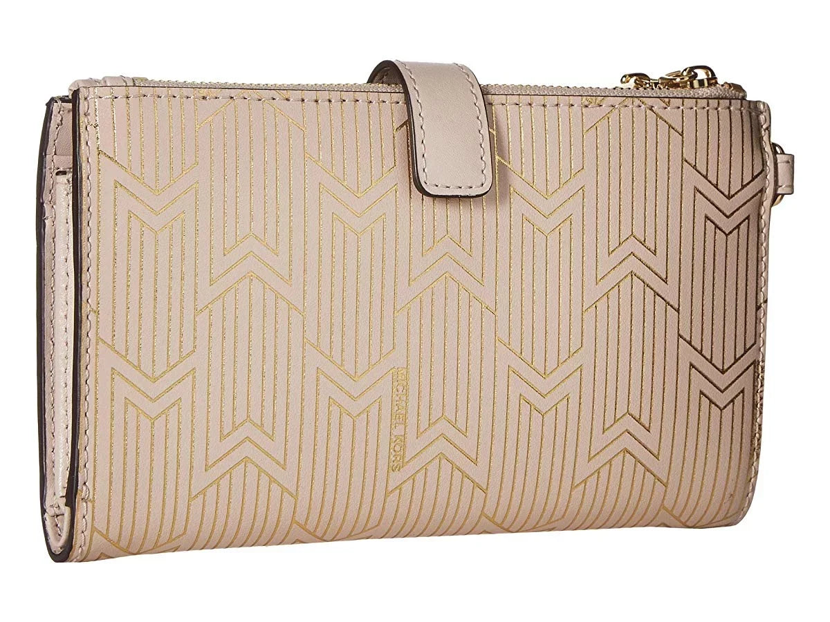 Pink Kors Michael Double Michael Wristlet Zip Soft
