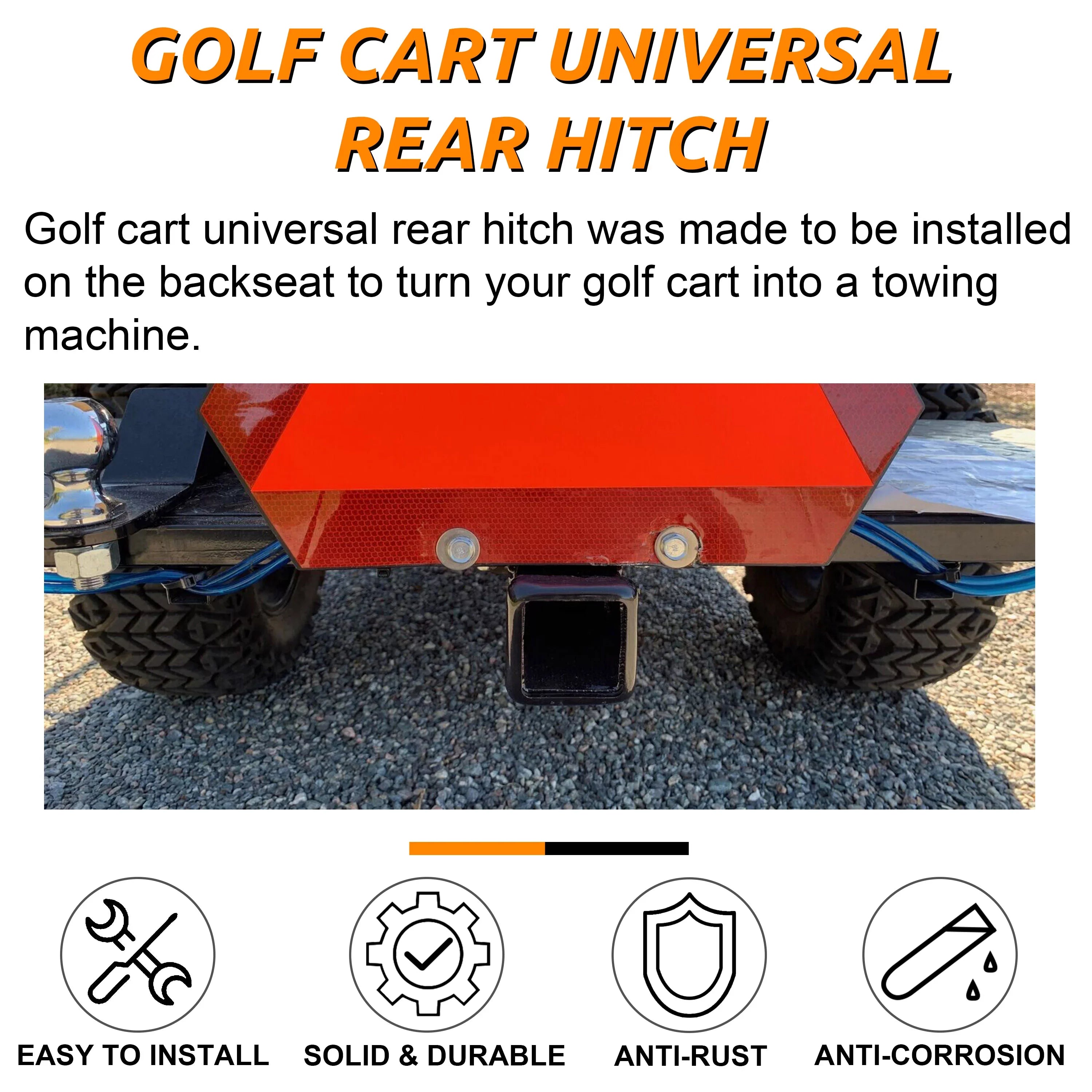 Rear 2" Hitch Hitch Rear EZGO Golf Club Universal Kit Trailer Hitch Receiver Receiver Car Yamaha Seat Trailer Receiver Cart