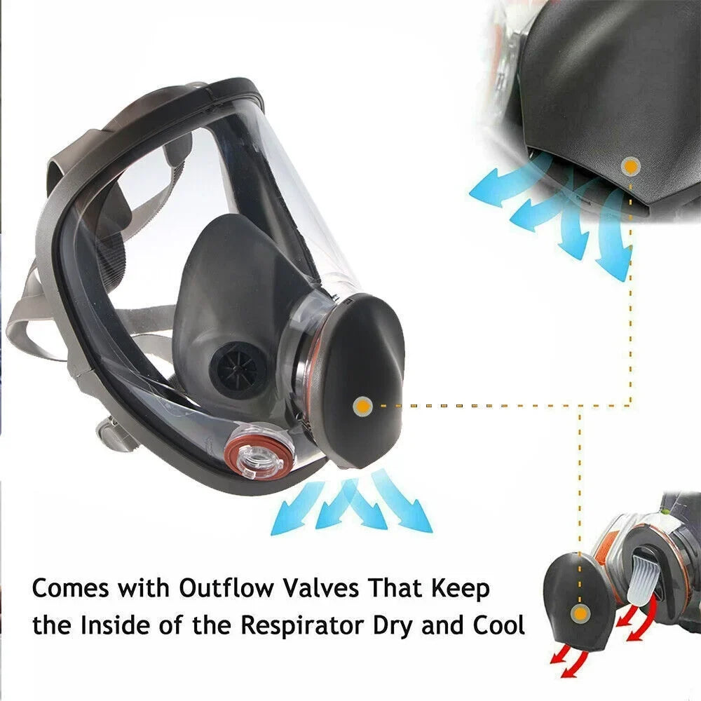 Set Respirator for Gas w/Filters Mask Spraying Face Painting Facepiece Full 6800