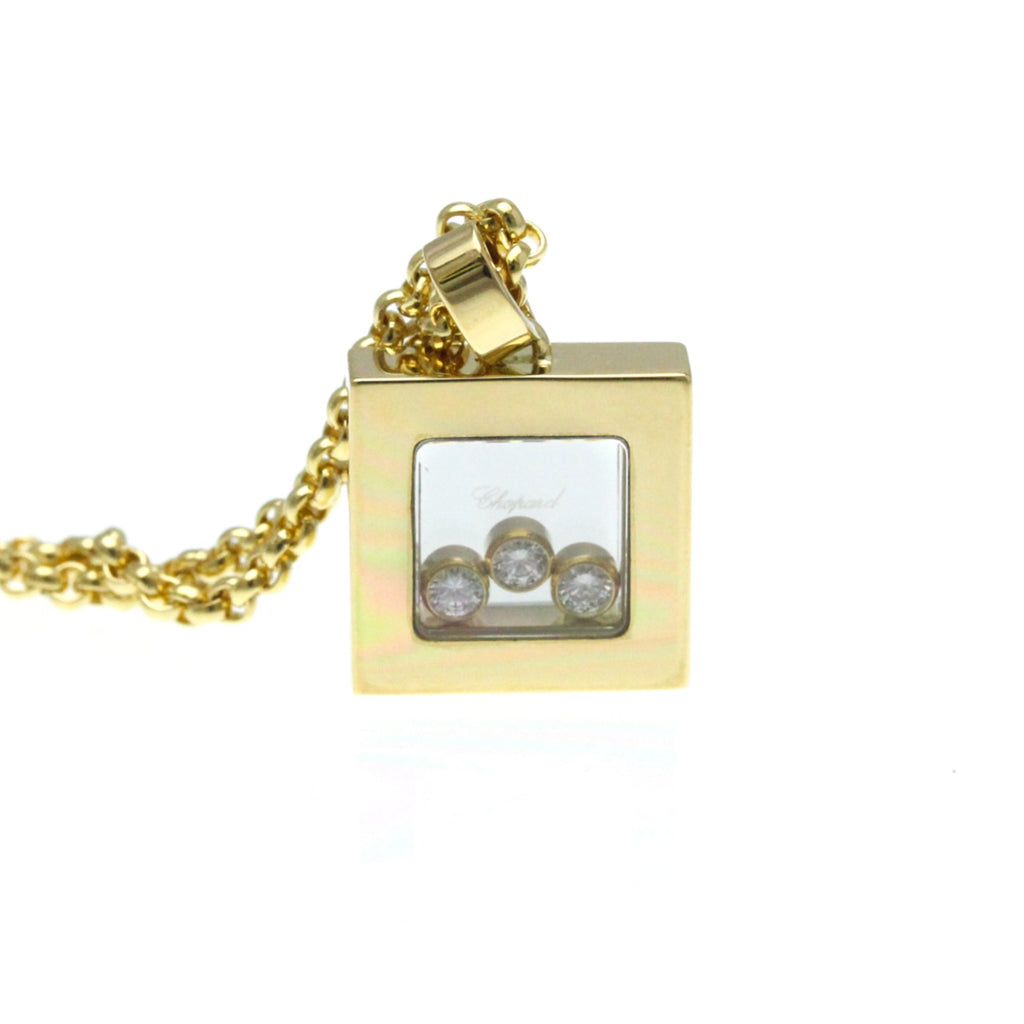 Men,Women Pendant Necklace (Good) Happy (Gold) Fashion (18K) Diamonds Chopard Necklace Pre-Owned Yellow Diamond Square 79/3210 Gold