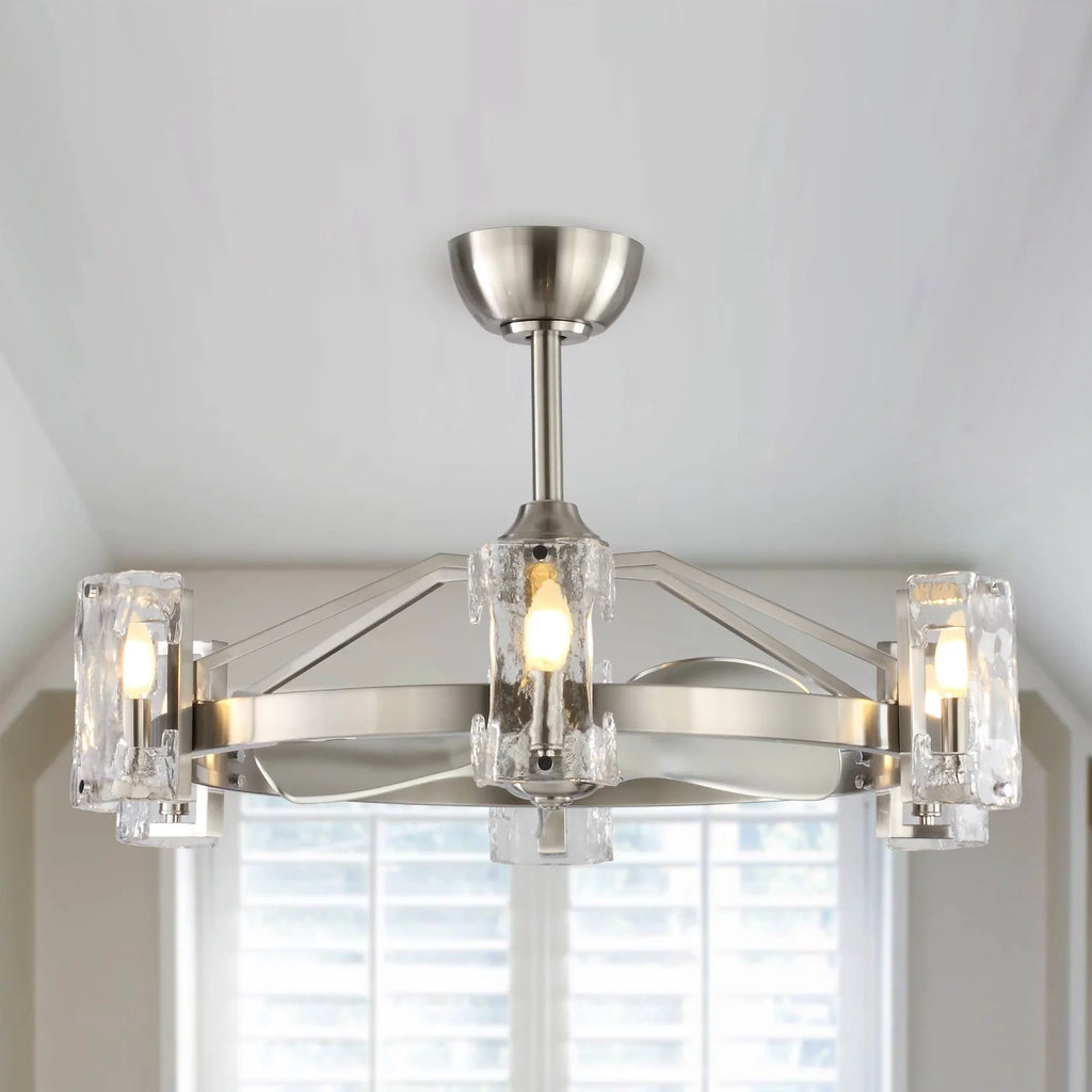 Brushed Parrot with Indoor Modern Fan Lights Nickel inch, Uncle Ceiling 34