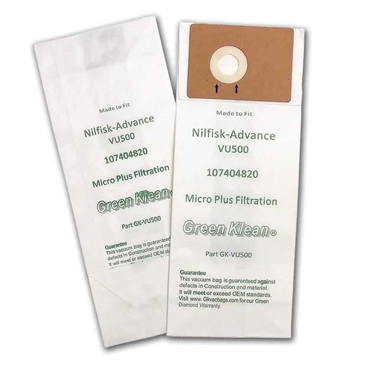 Bags 15 10 Uprights & VU500 Bags, Replacement Klean Advance Vacuum Green 12