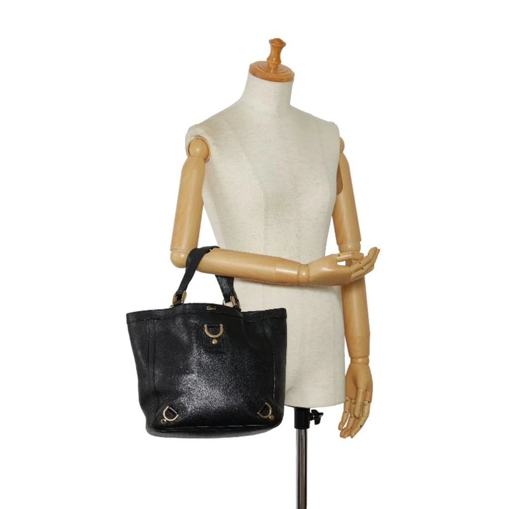 Gucci (Good) 130739 Bag Pre-Owned Women's Leather Handbag GUCCI Black Abbey Tote
