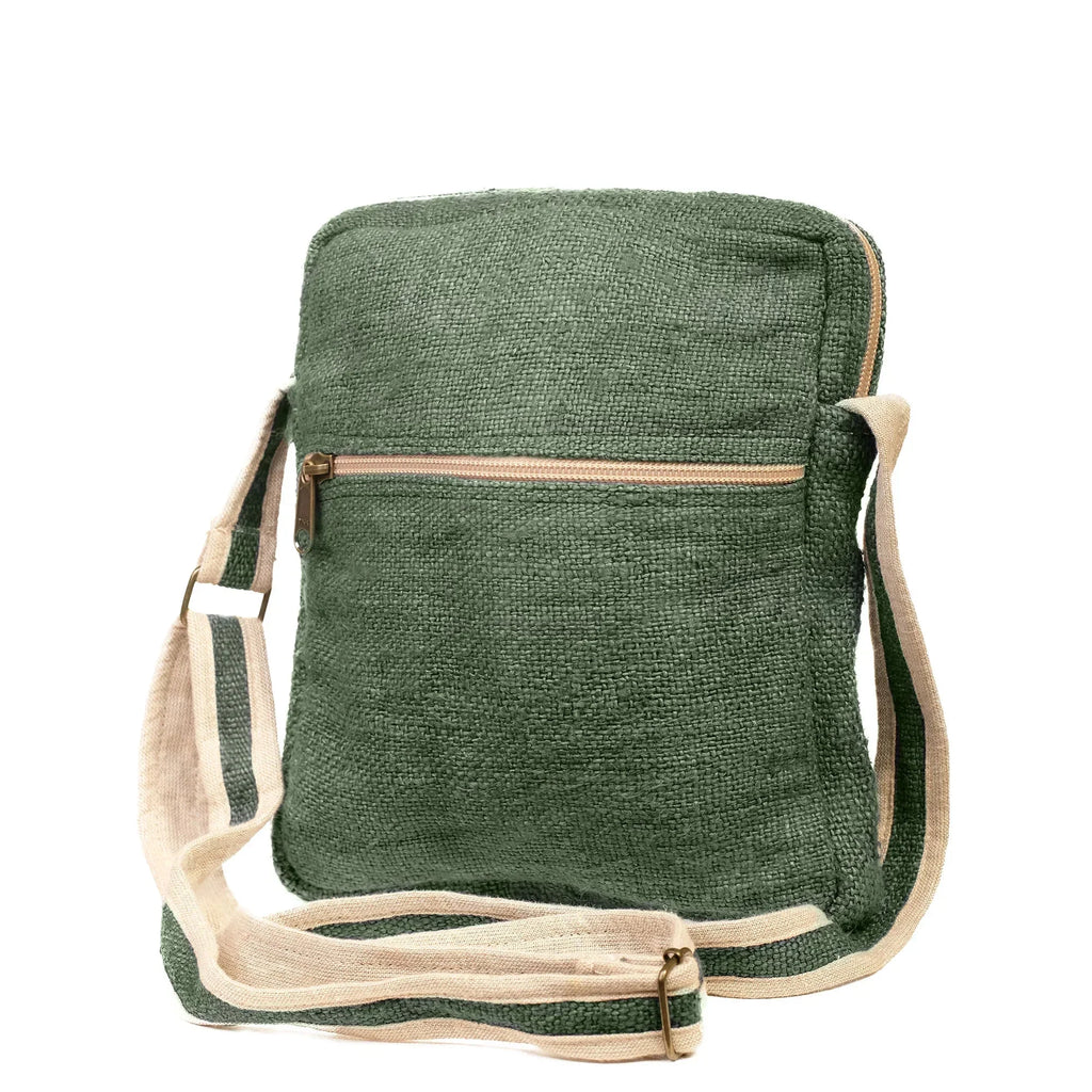 Hemp Crossbody Pocket Green Banyan - Core Purse Multi