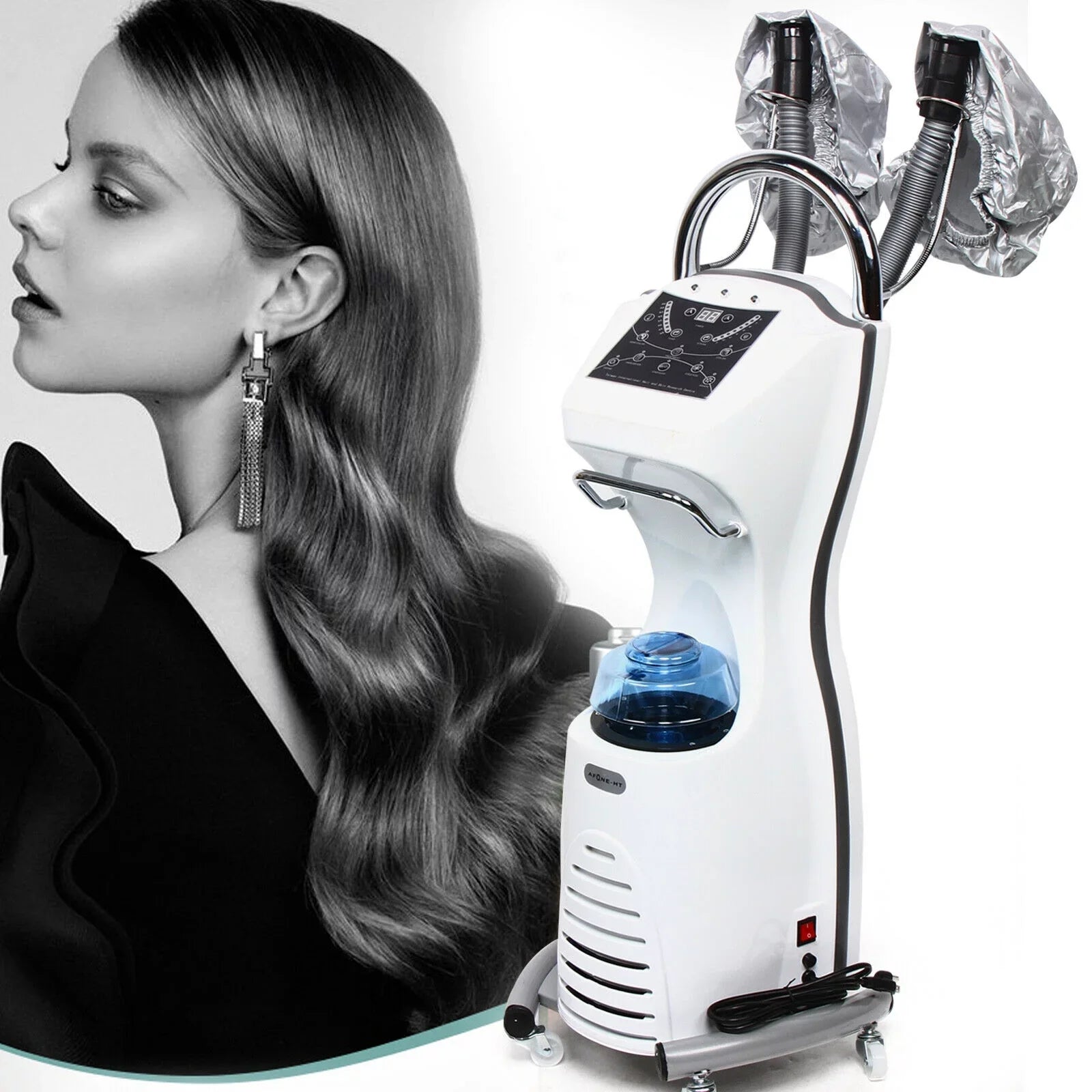 7-in-1 Care Hair Dyeing Spray Vibrating Stand with SPA Steamer Machine Professional Anqidi Hair Machine Professional Salon 700W Hairdress Ozone Perming