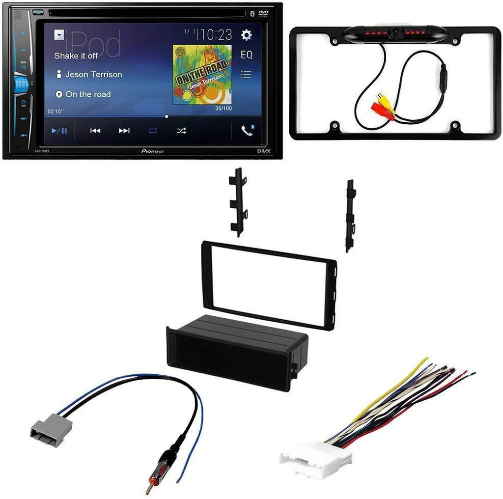 NV radio Pioneer Din Multimedia Touchscreen, Car Bundle Nissan Kit for and Bluetooth Stereo Double 2015-2016 w/oversized Camera, DVD Dash / with Installation Backup Kit - KIT2601